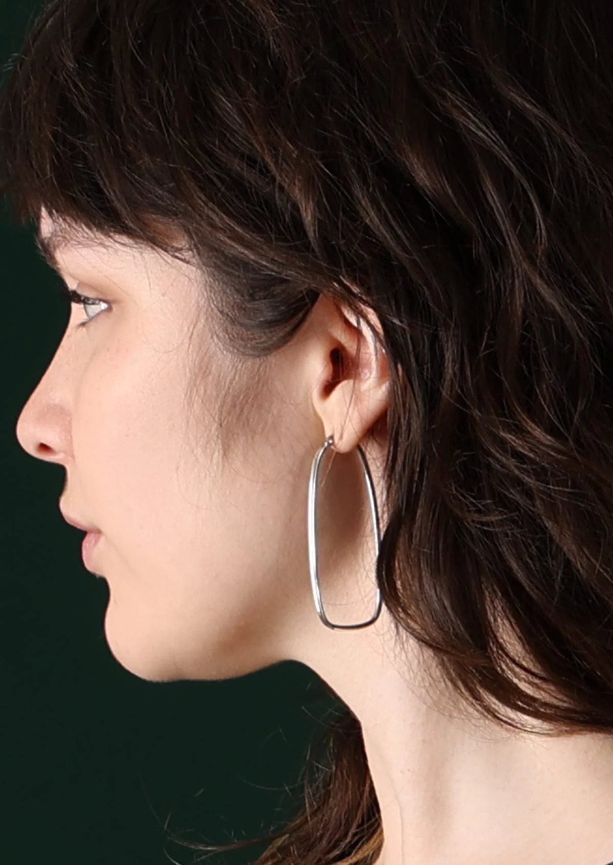 Stretched Silver Hoops - Ysert