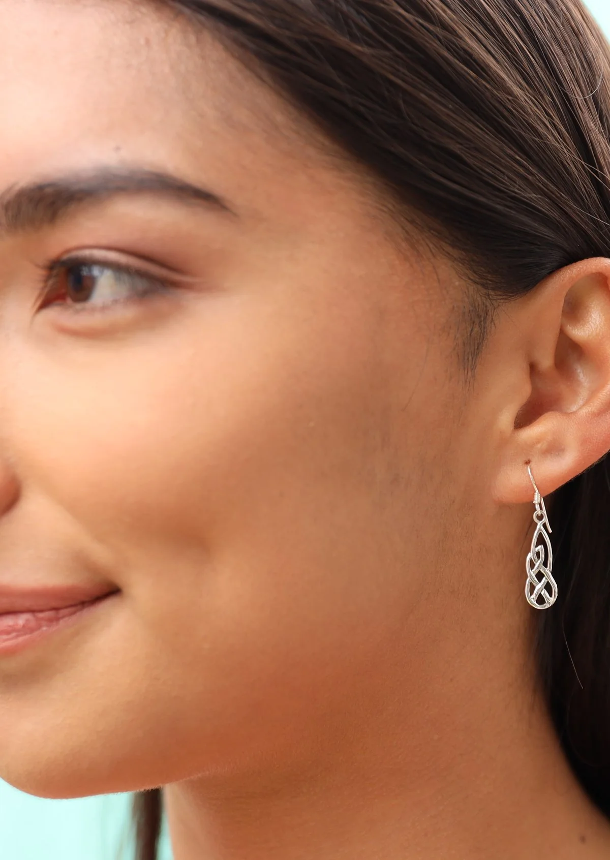 Woven Droplet Silver Earrings - Ysert