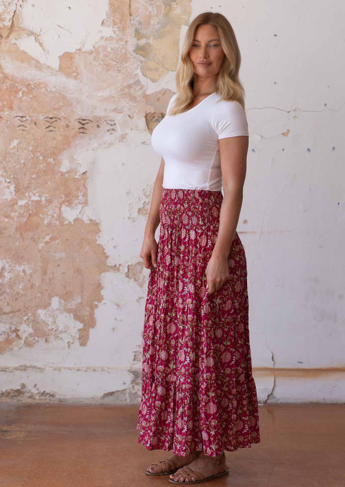 Dawn Maxi Skirt Cranberry - Ysert