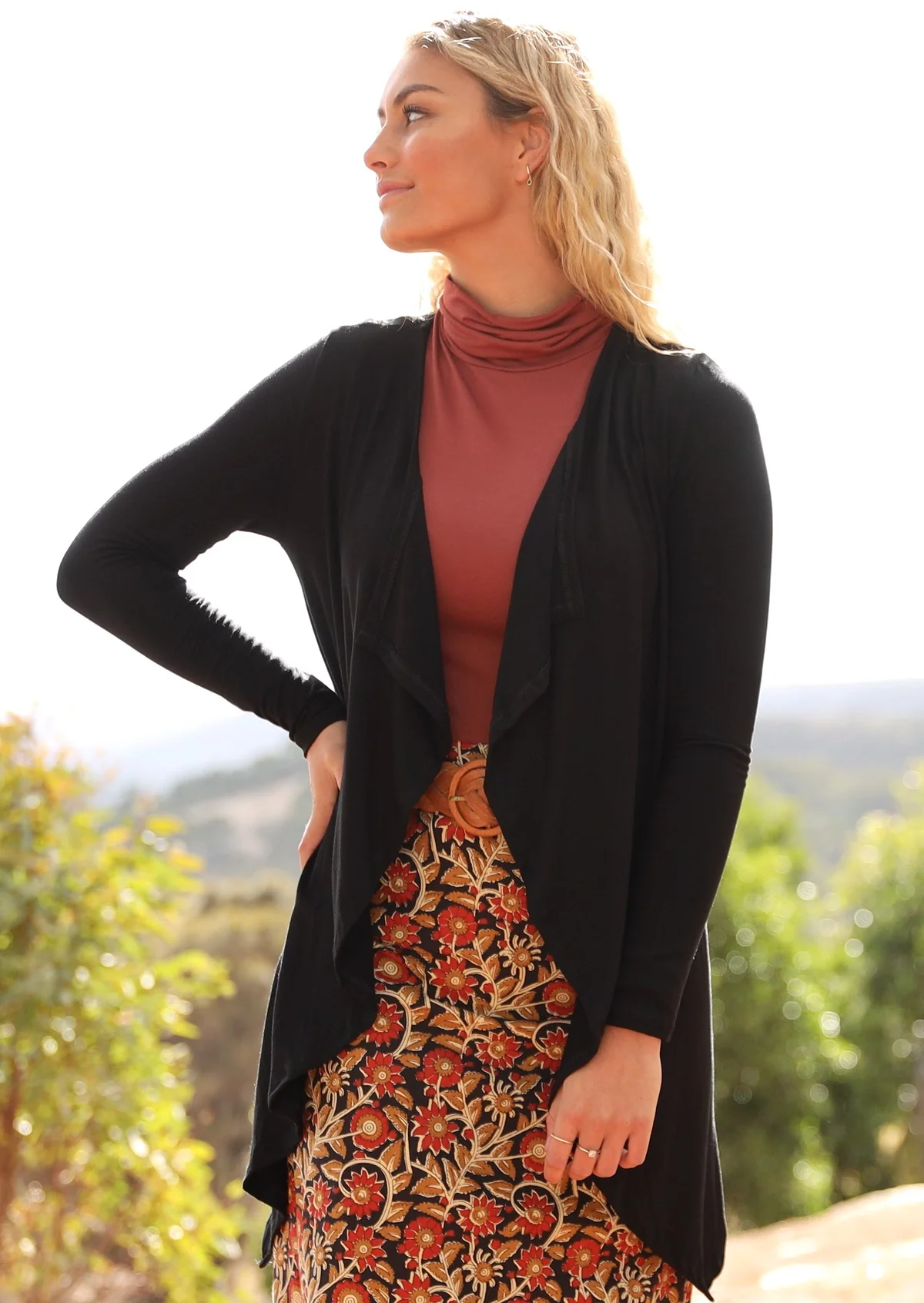 Waterfall Cardi Black - Ysert