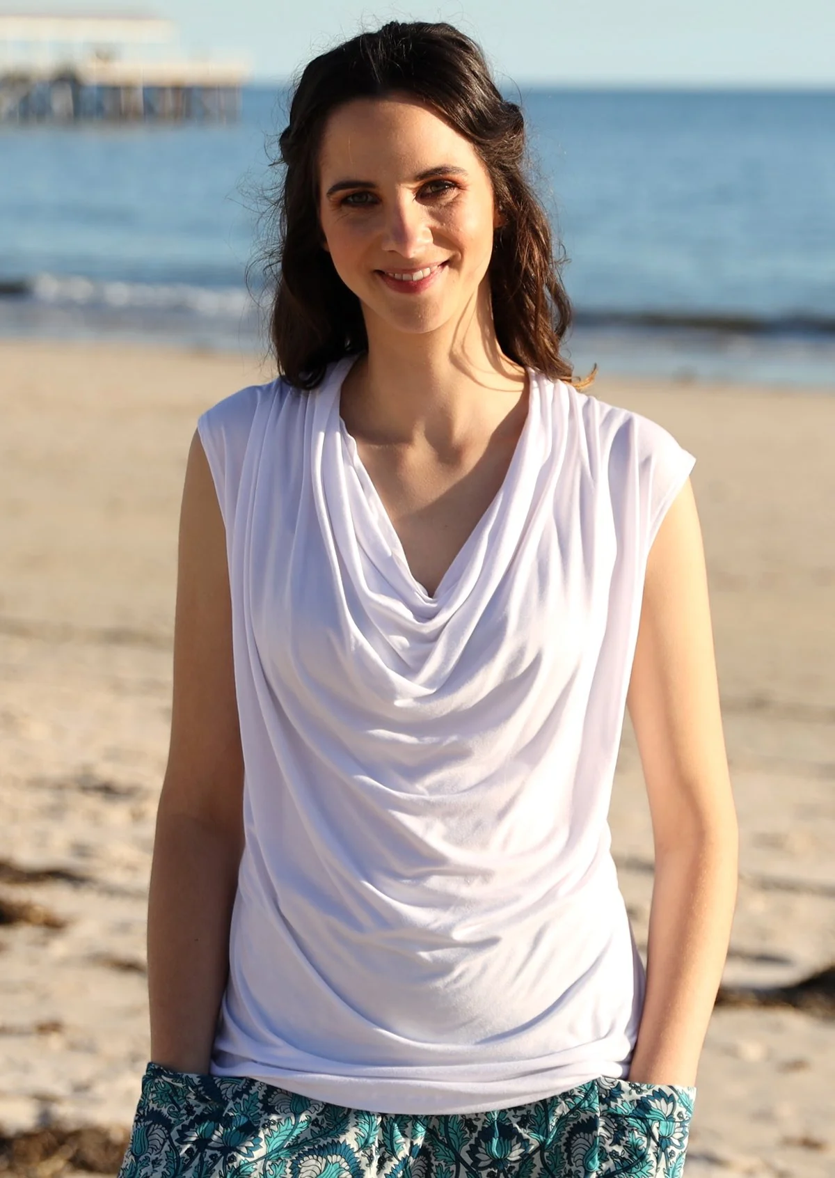 Cowl Neck Top White - Ysert