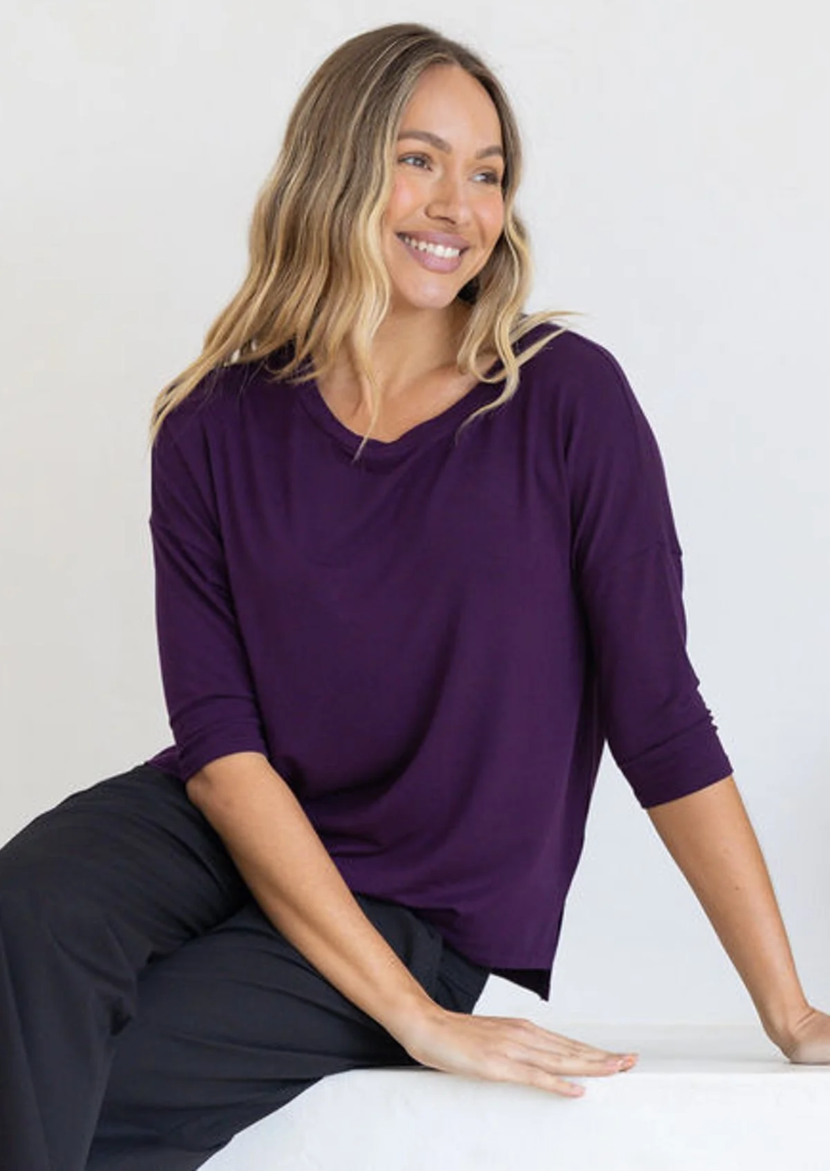Everyday Relaxed Fit Top Dark Purple - Ysert