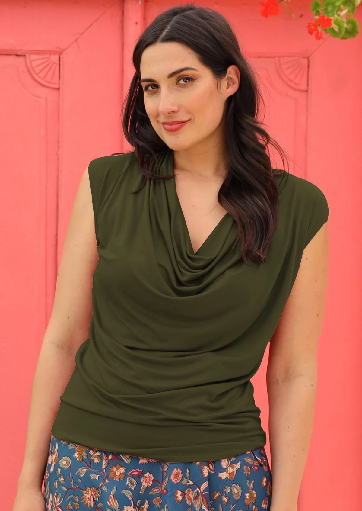 Cowl Neck Top Olive - Ysert