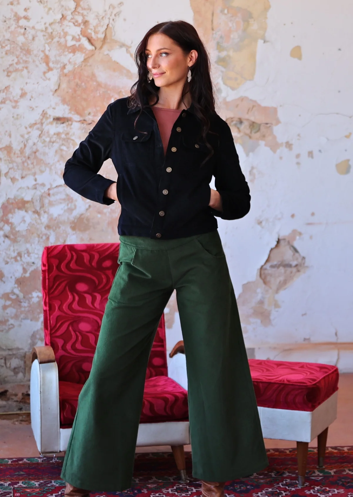 Esta Corduroy Pants Douglas Fir - Ysert