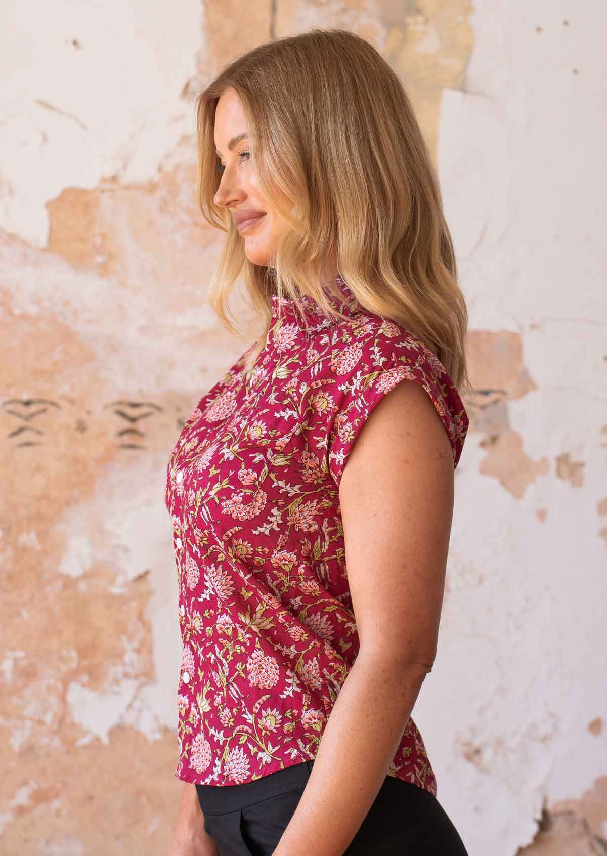 Button Up Shirt Cranberry - Ysert