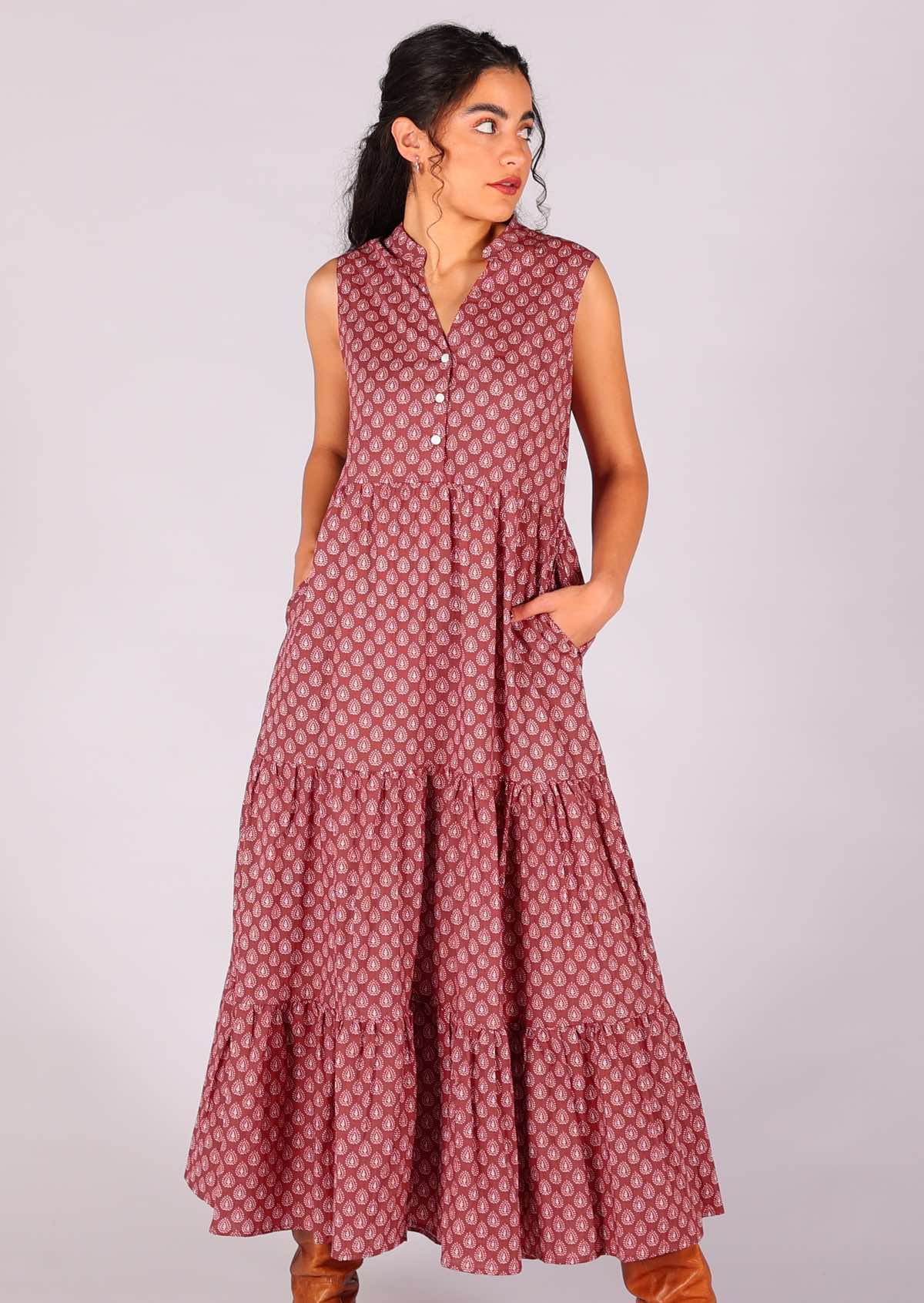 Boho Tiered Maxi Dress Henna - Ysert