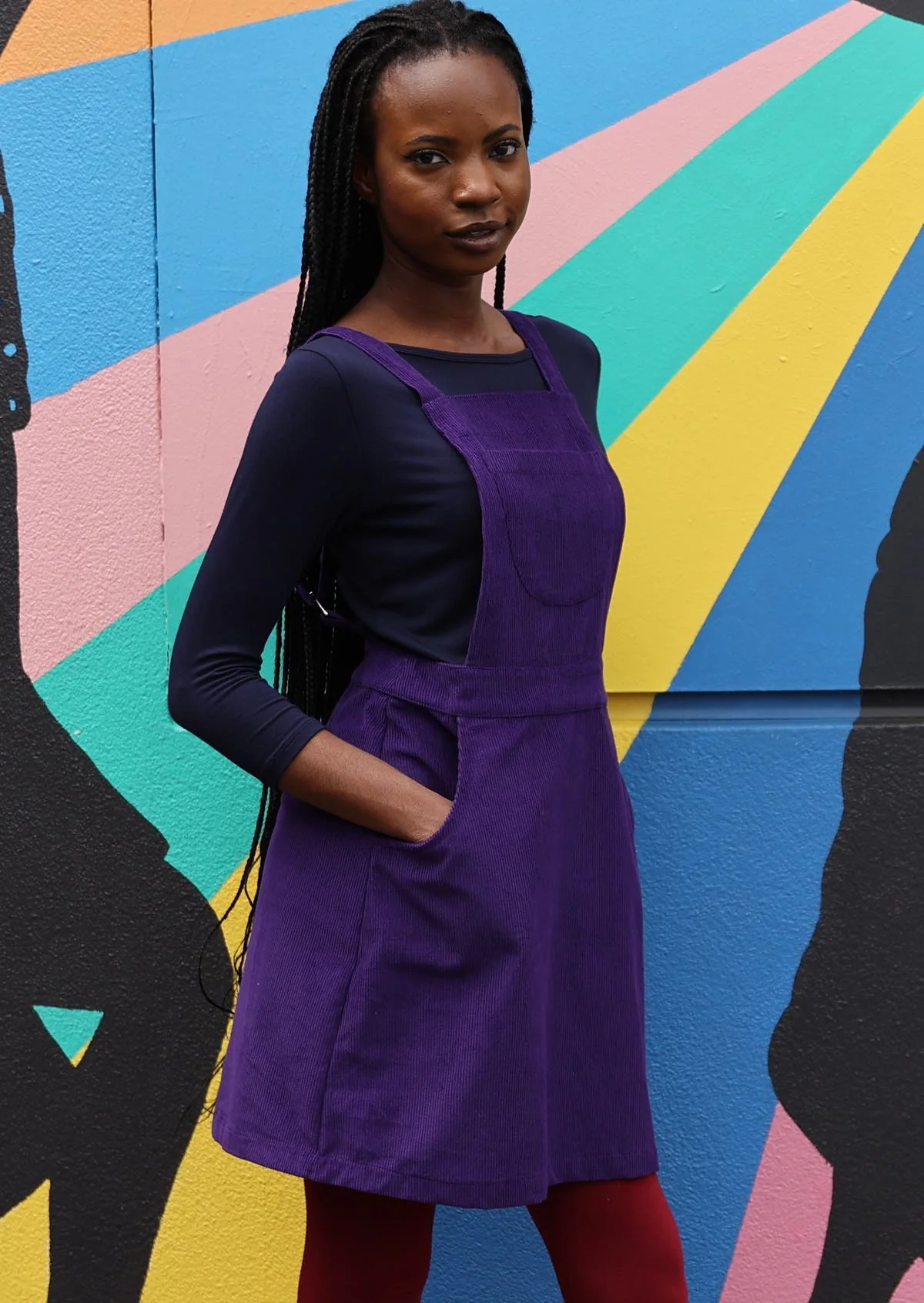 Corduroy Pinafore Parachute Purple - Ysert