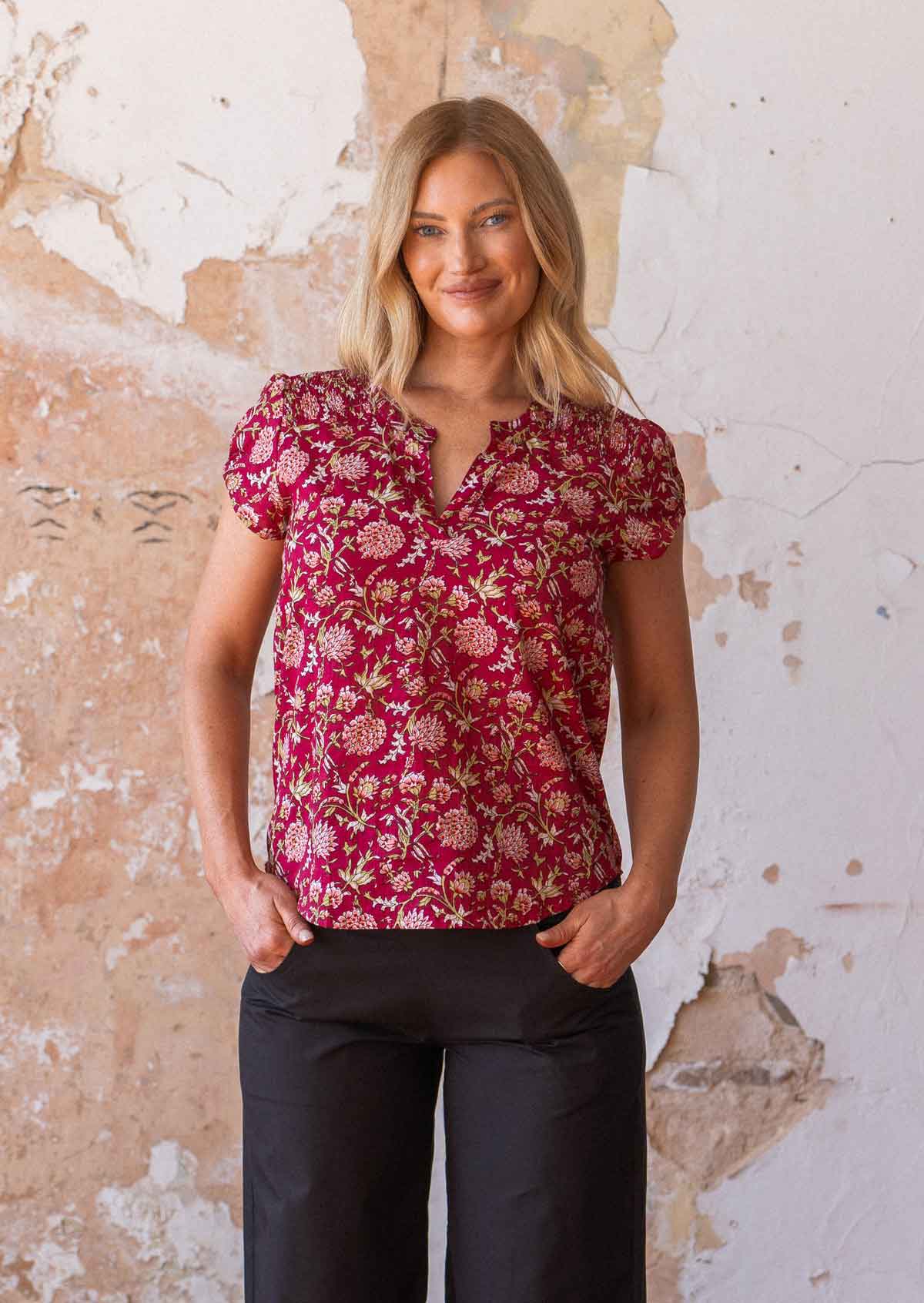 Sky Blouse Cranberry - Ysert
