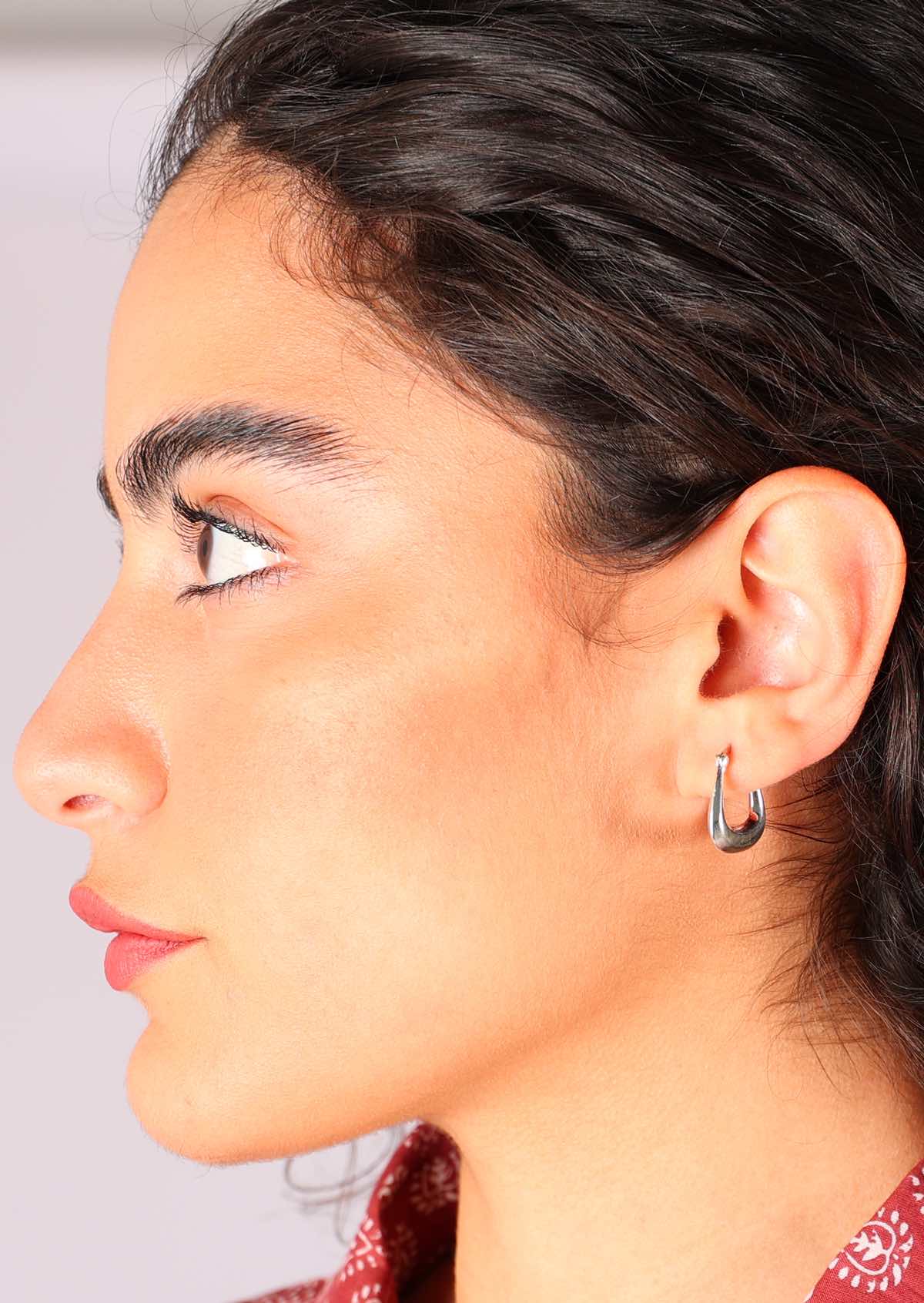 Square Bottomed Silver Hoops - Ysert