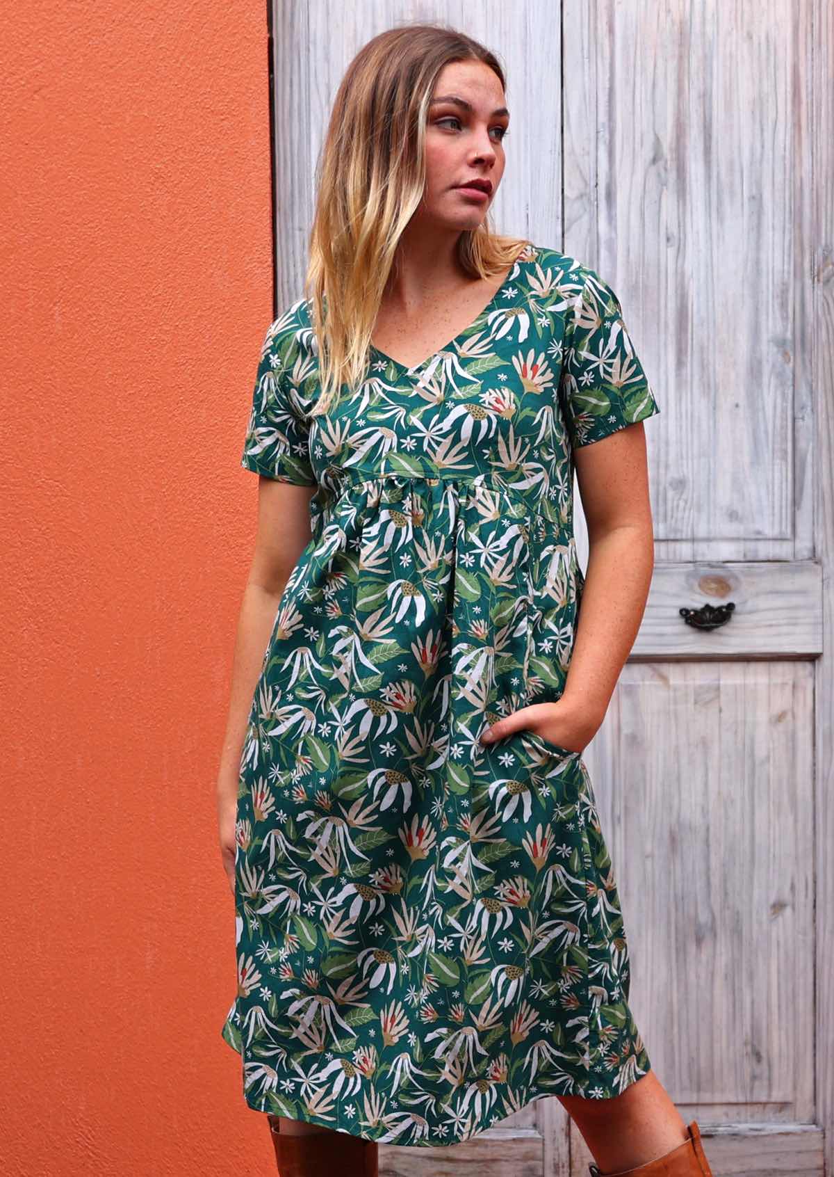 Etta Dress Flannel Flower - Ysert