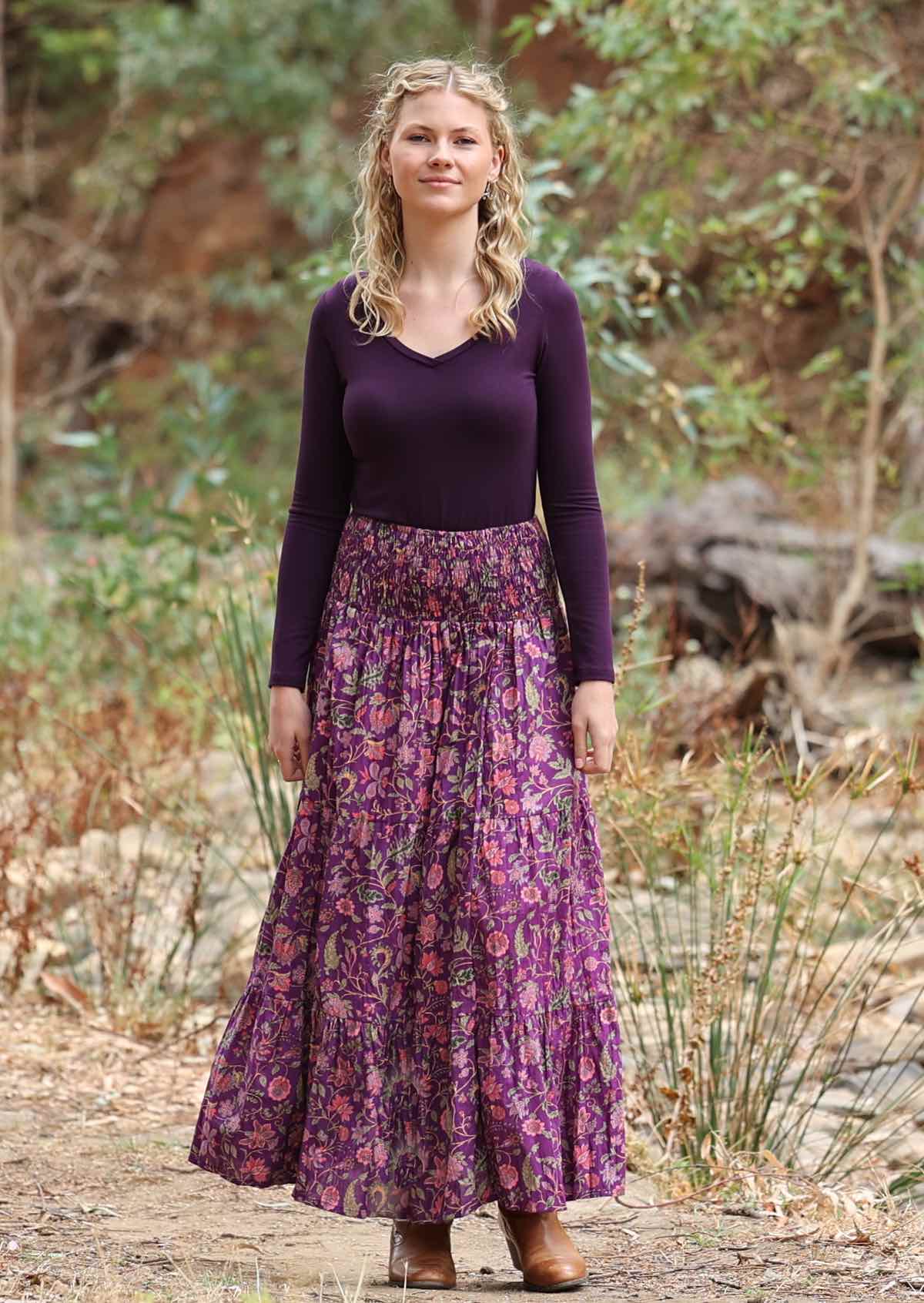 Dawn Maxi Skirt Amethyst - Ysert