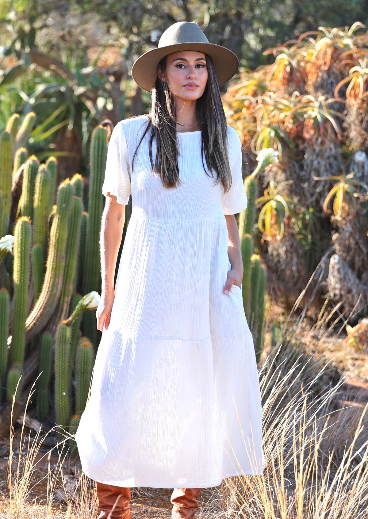 Claudia Dress Natural White - Ysert