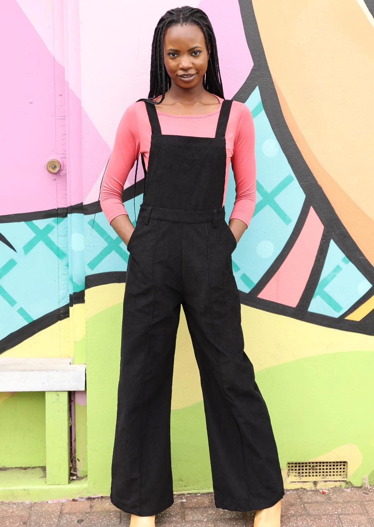Corduroy Overalls Black - Ysert