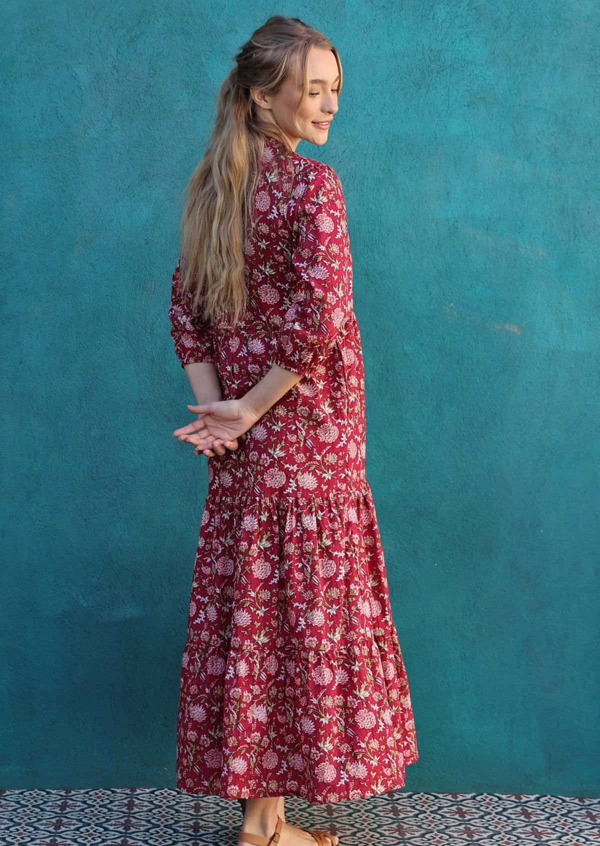 Cranberry Tiered Maxi Dress - Ysert