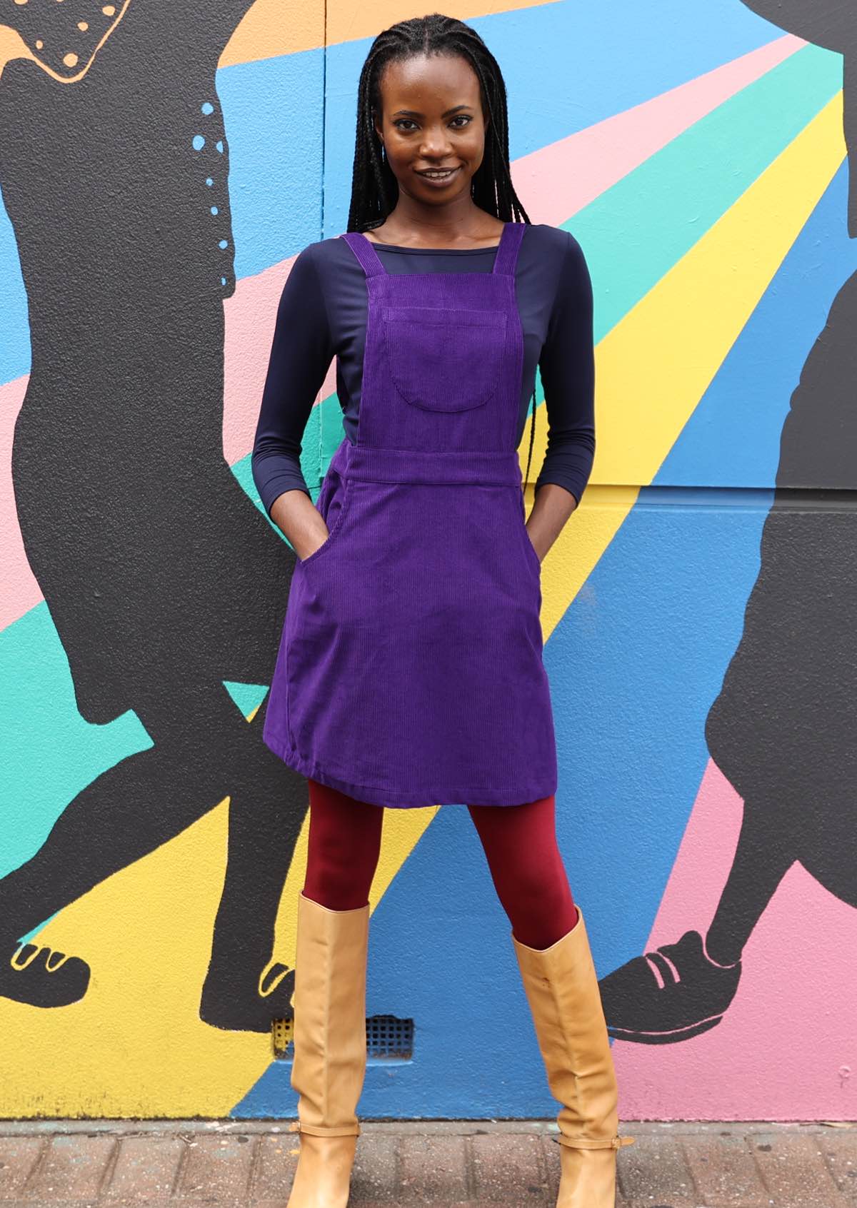 Corduroy Pinafore Parachute Purple - Ysert