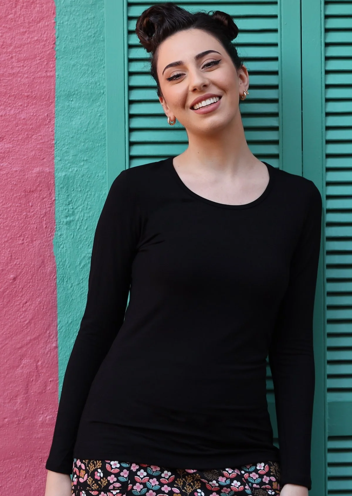 Round Neck Top Black - Ysert