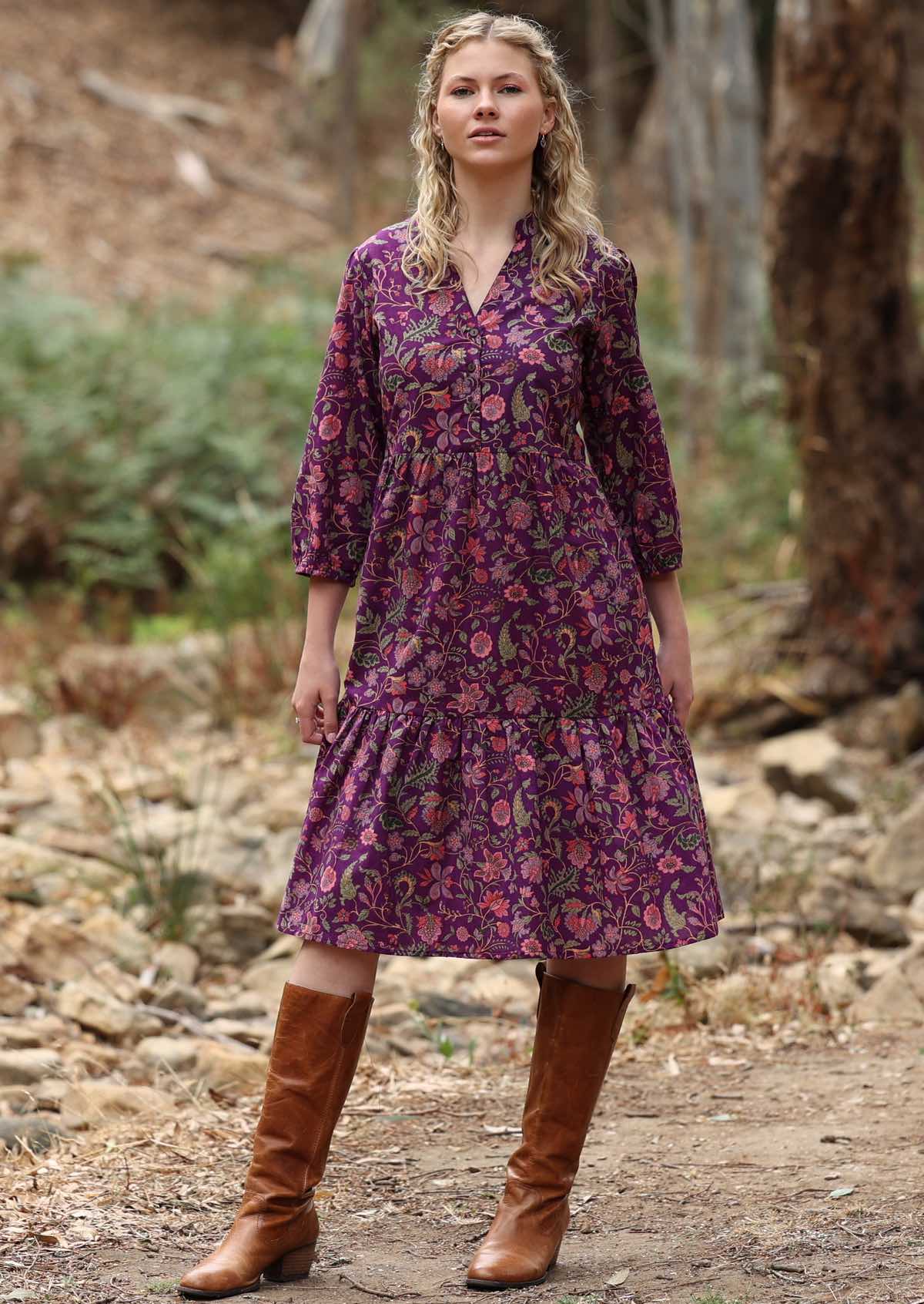 Tiered Midi Dress Amethyst - Ysert