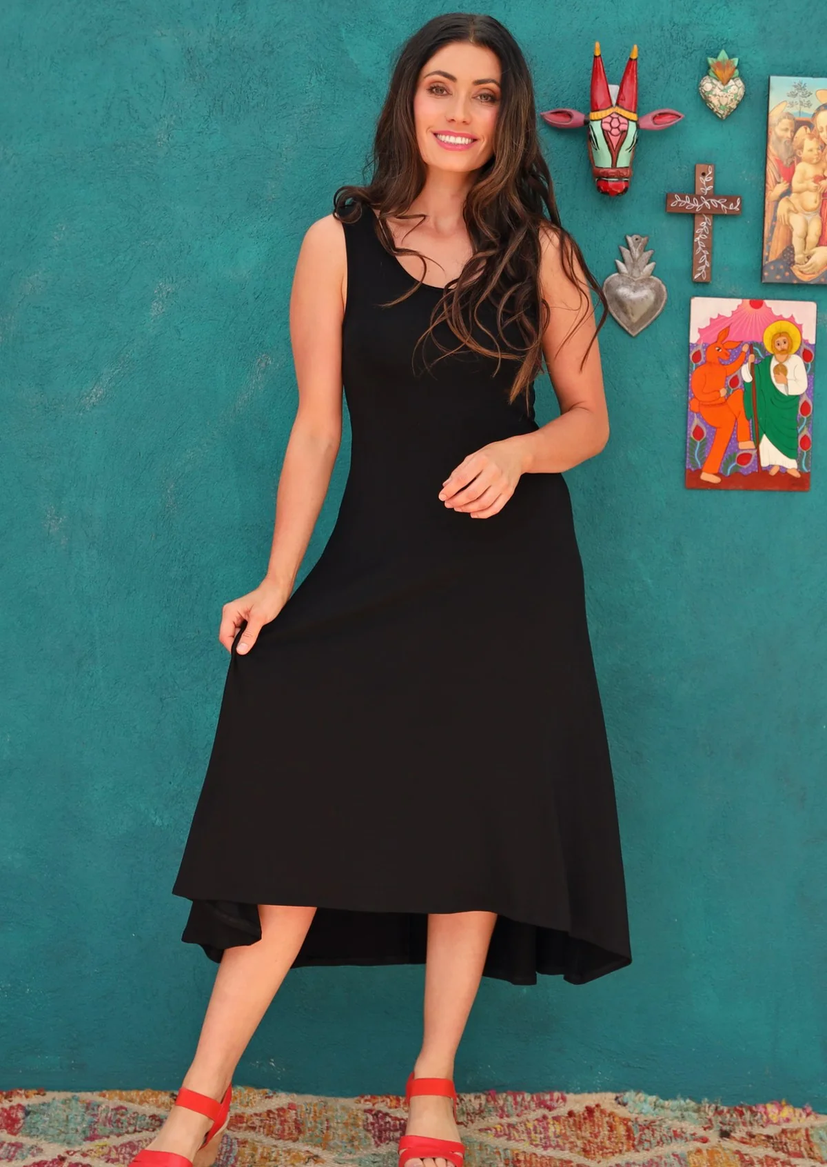 Concave Hem Dress Black - Ysert