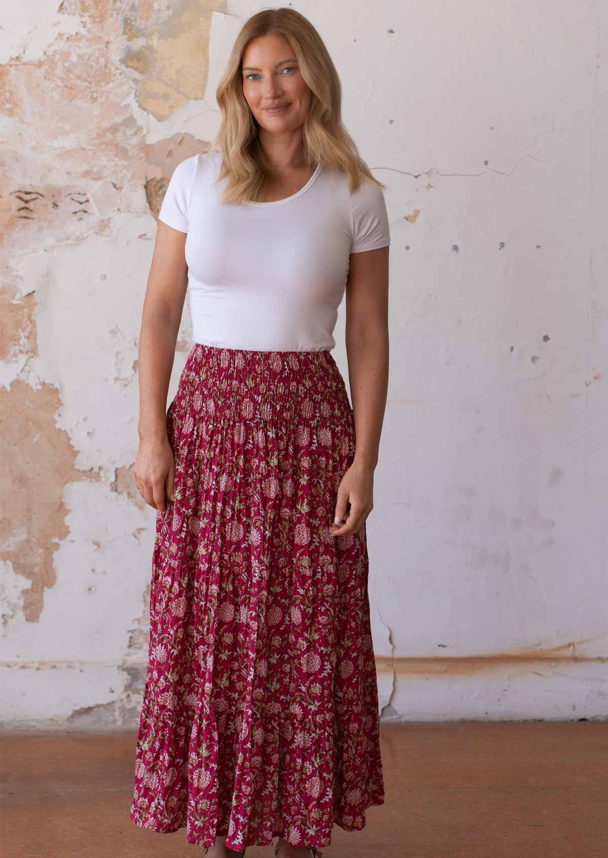 Dawn Maxi Skirt Cranberry - Ysert