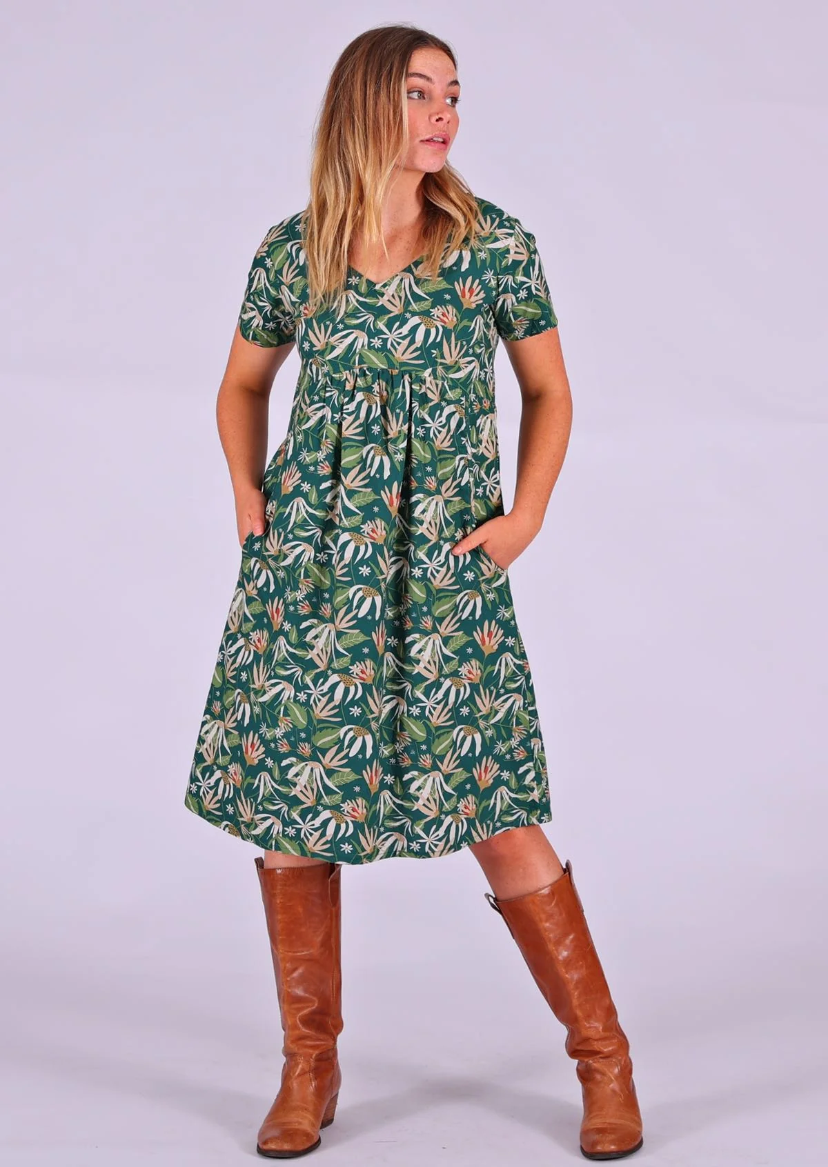 Etta Dress Flannel Flower - Ysert