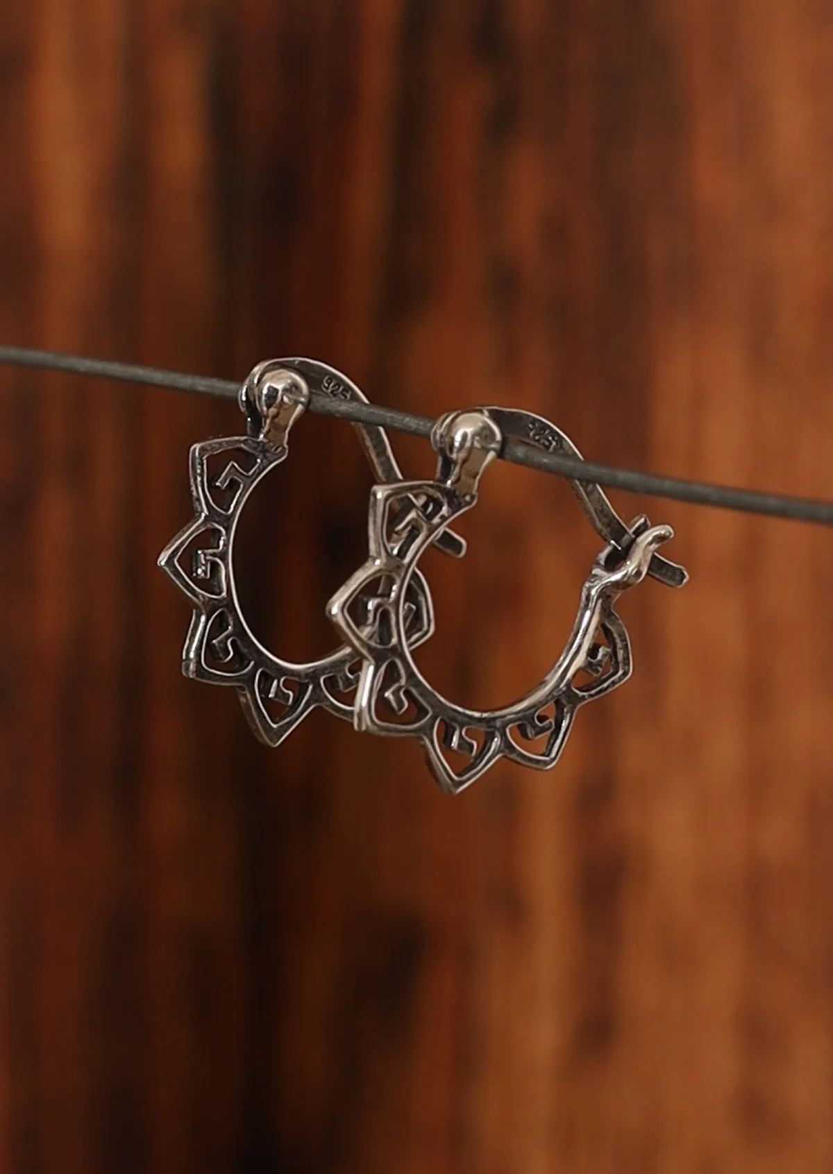 Aztec Flower Silver Earrings - Ysert