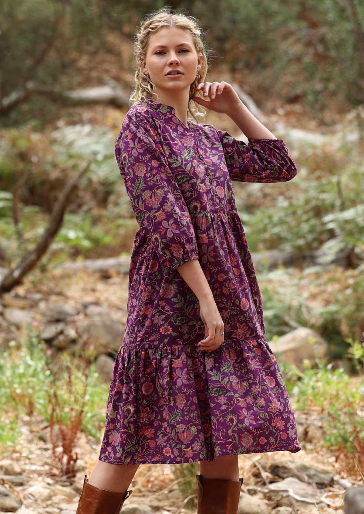 Tiered Midi Dress Amethyst - Ysert