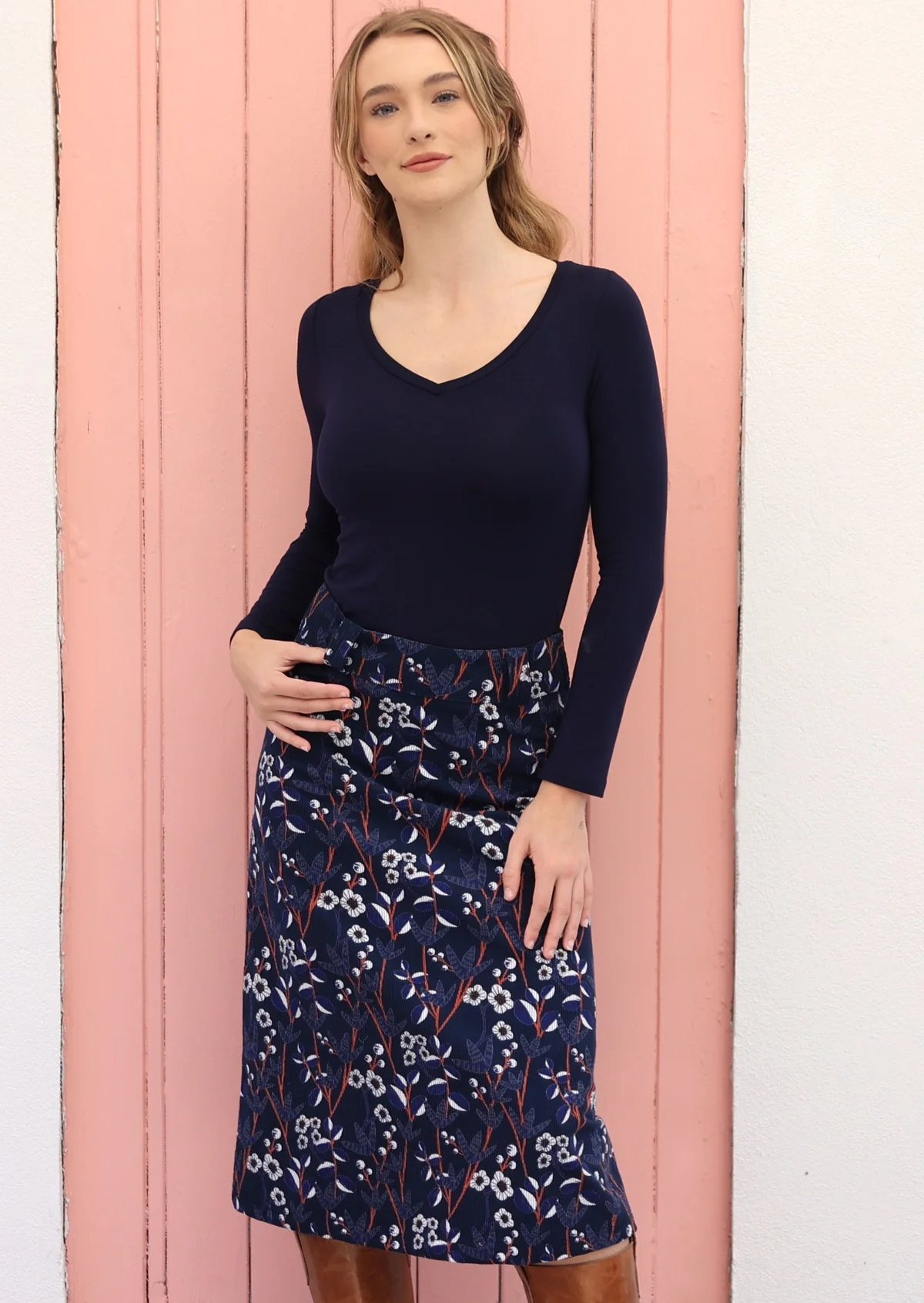 Belt Loop Corduroy Skirt Meadow - Ysert
