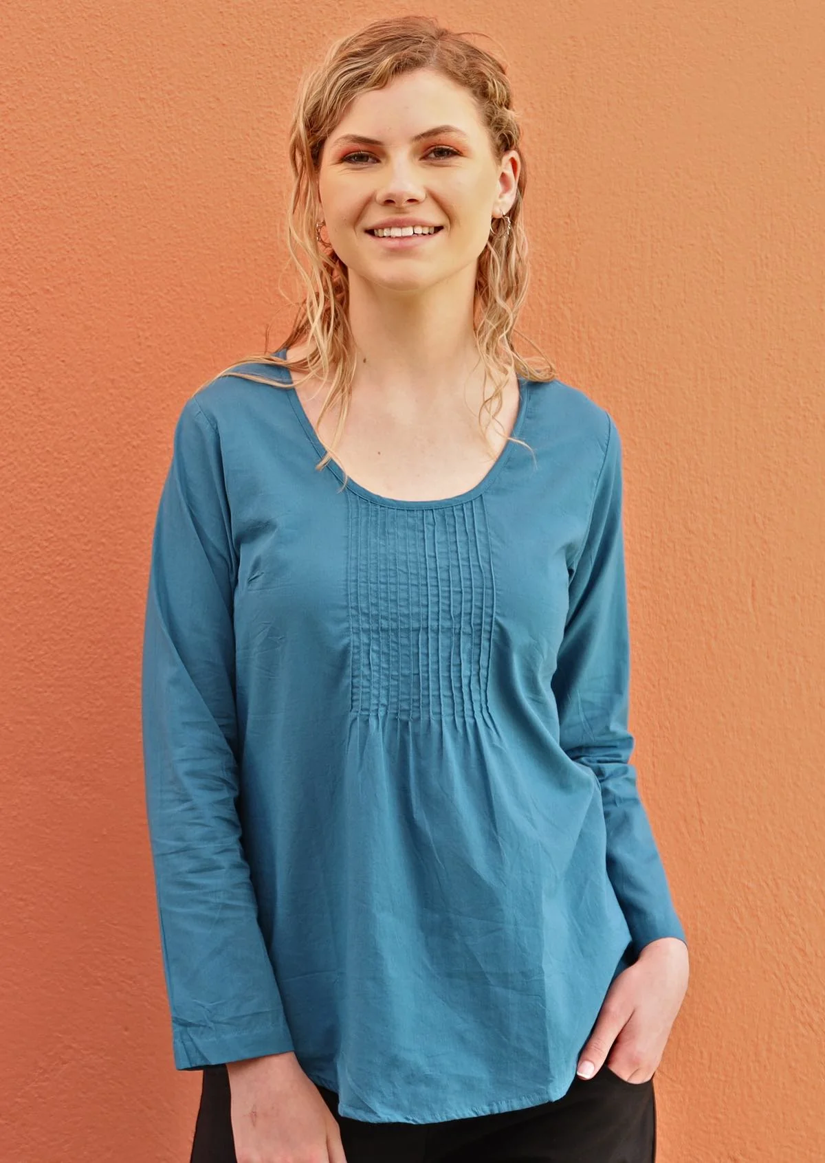Tulsi Long Sleeve Top Corsair Blue - Ysert
