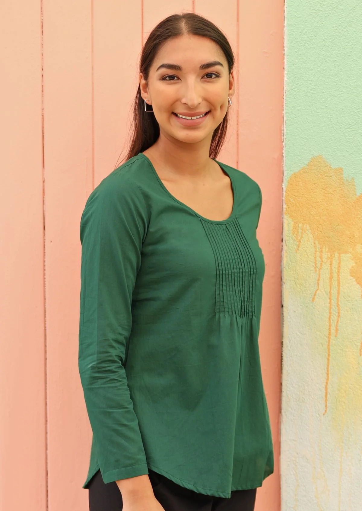 Tulsi Long Sleeve Top Hunter Green - Ysert