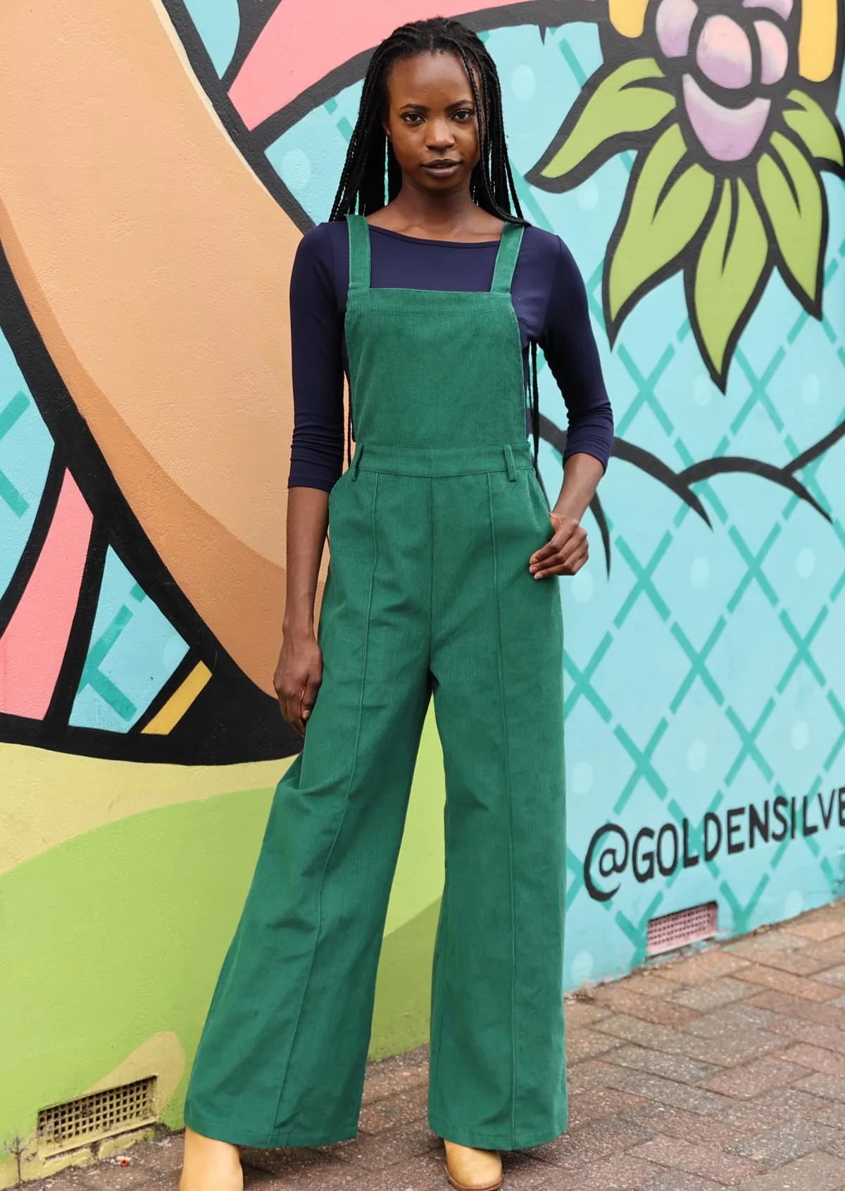 Corduroy Overalls Hunter Green - Ysert