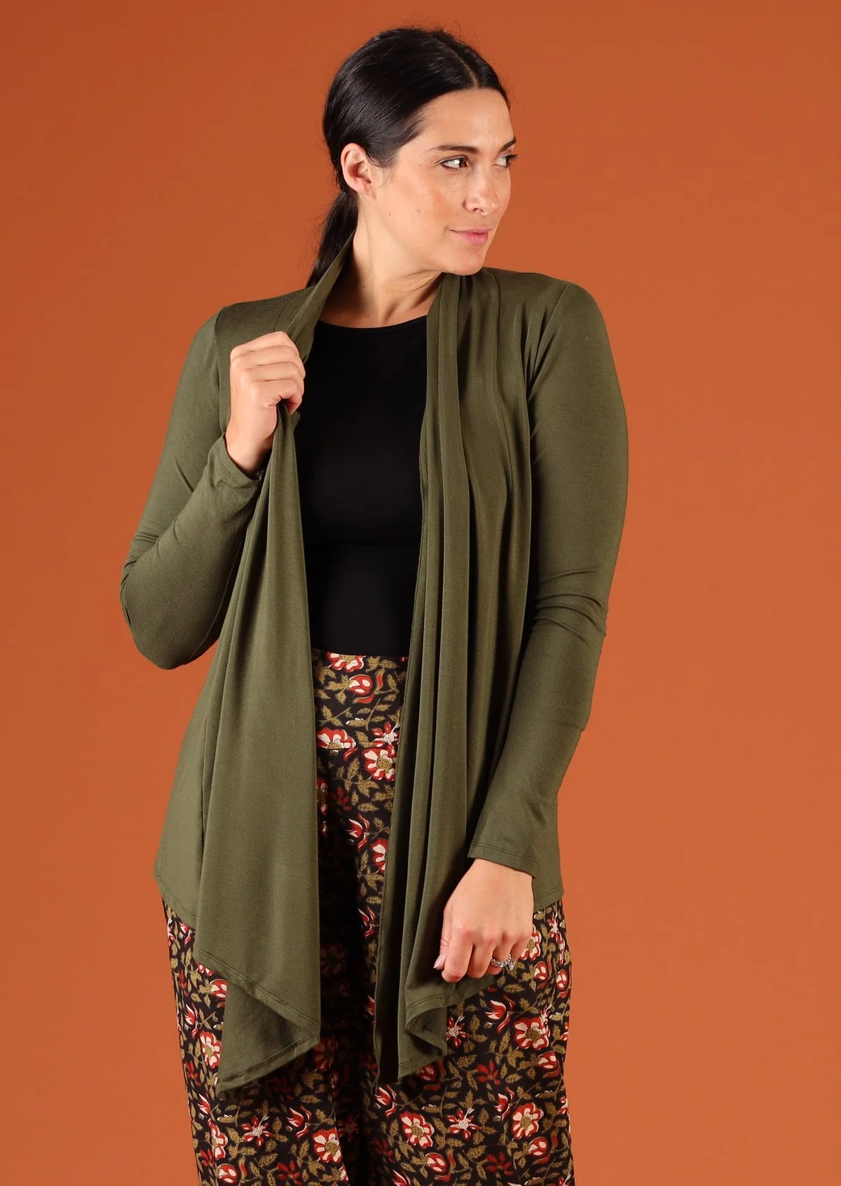 Long Sleeve Stretch Cardi Olive - Ysert