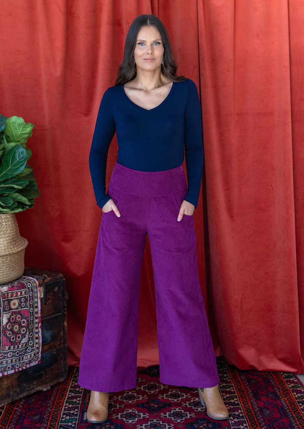 Esta Corduroy Pants Plum Caspia - Ysert