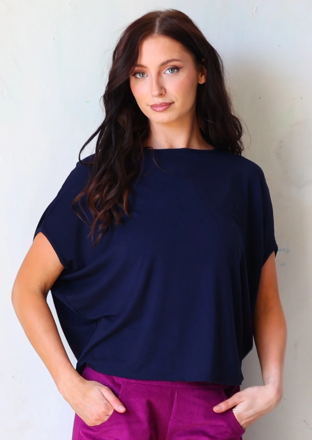 Batwing T-shirt Navy Blue - Ysert