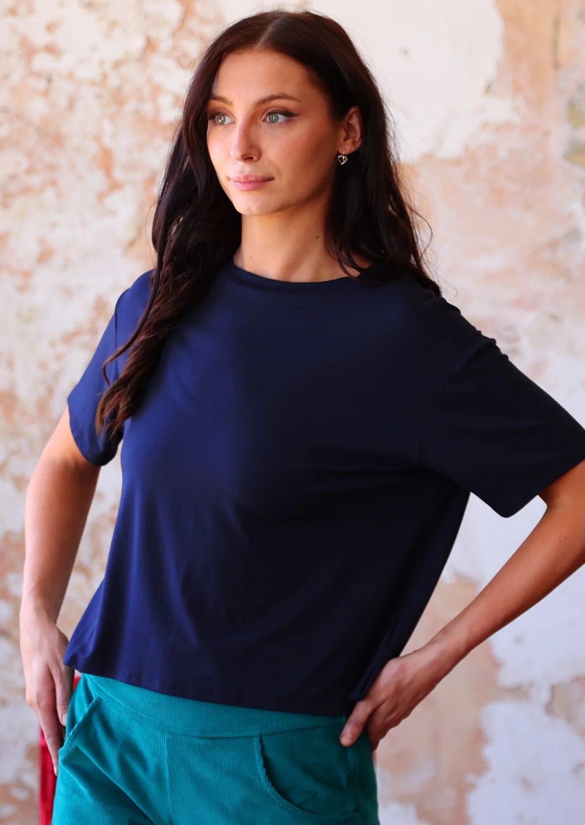 Boxy T-shirt Navy Blue - Ysert