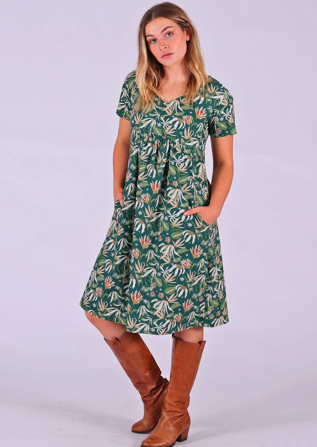 Etta Dress Flannel Flower - Ysert
