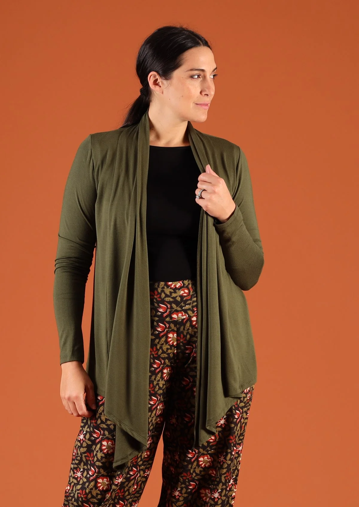 Long Sleeve Stretch Cardi Olive - Ysert