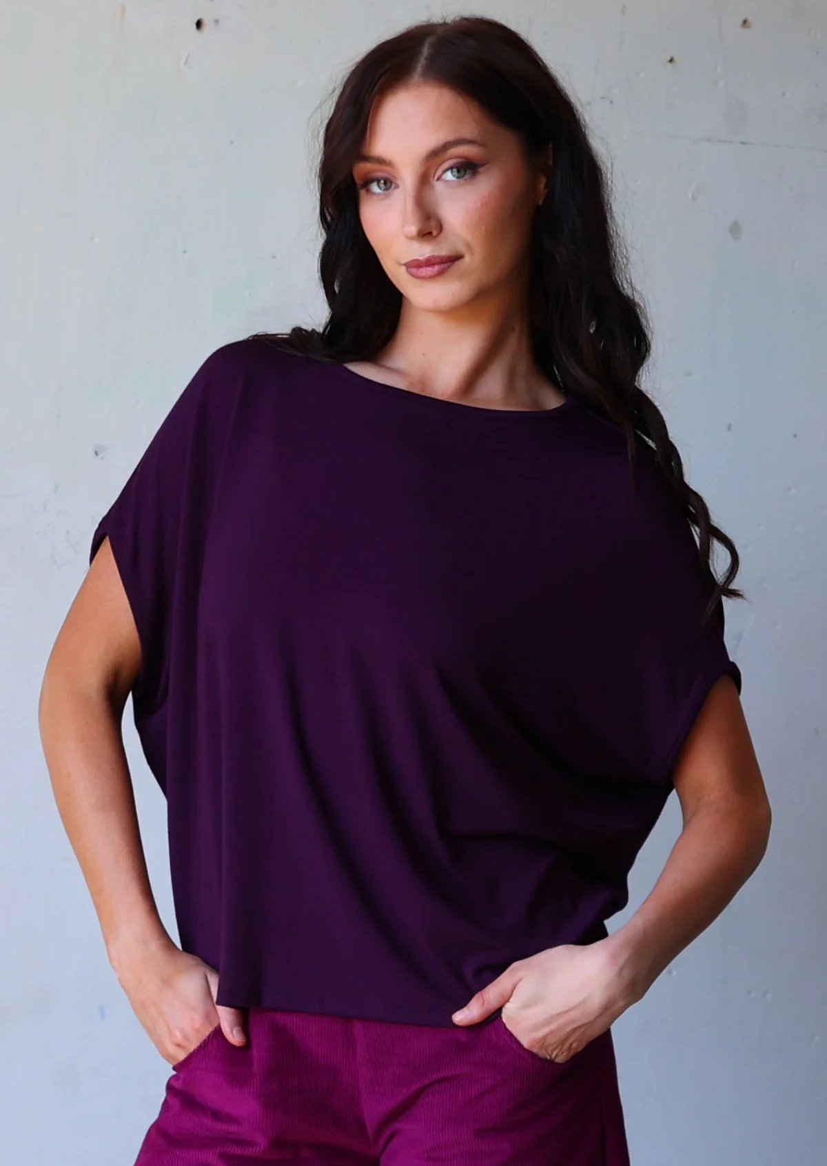 Batwing T-shirt Dark Purple - Ysert