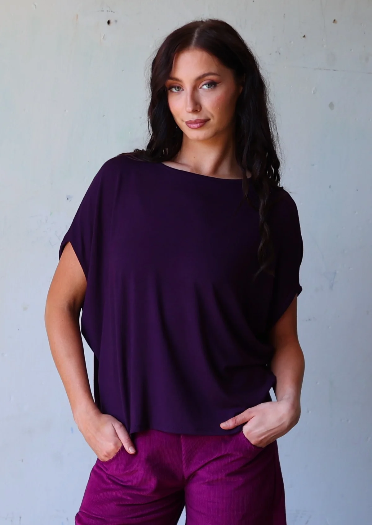 Batwing T-shirt Dark Purple - Ysert