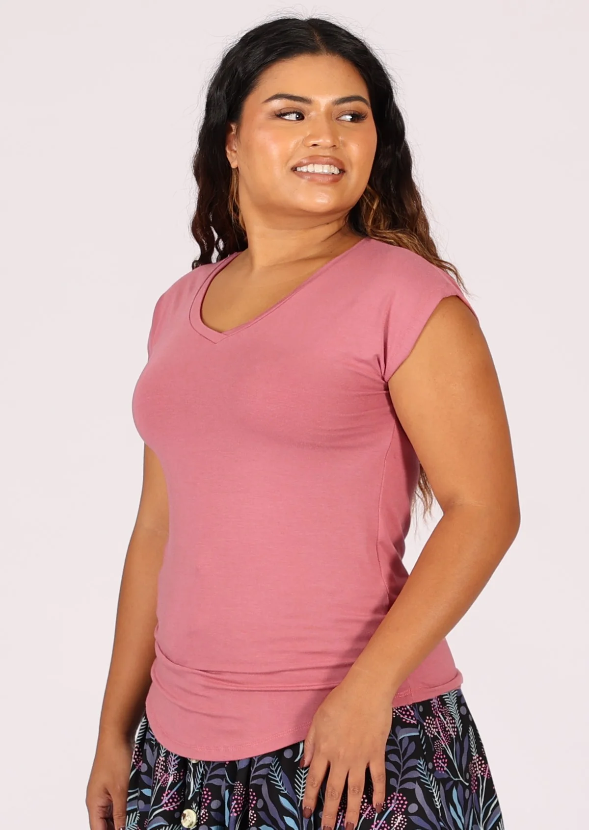 Simple Top V-neck Pink - Ysert