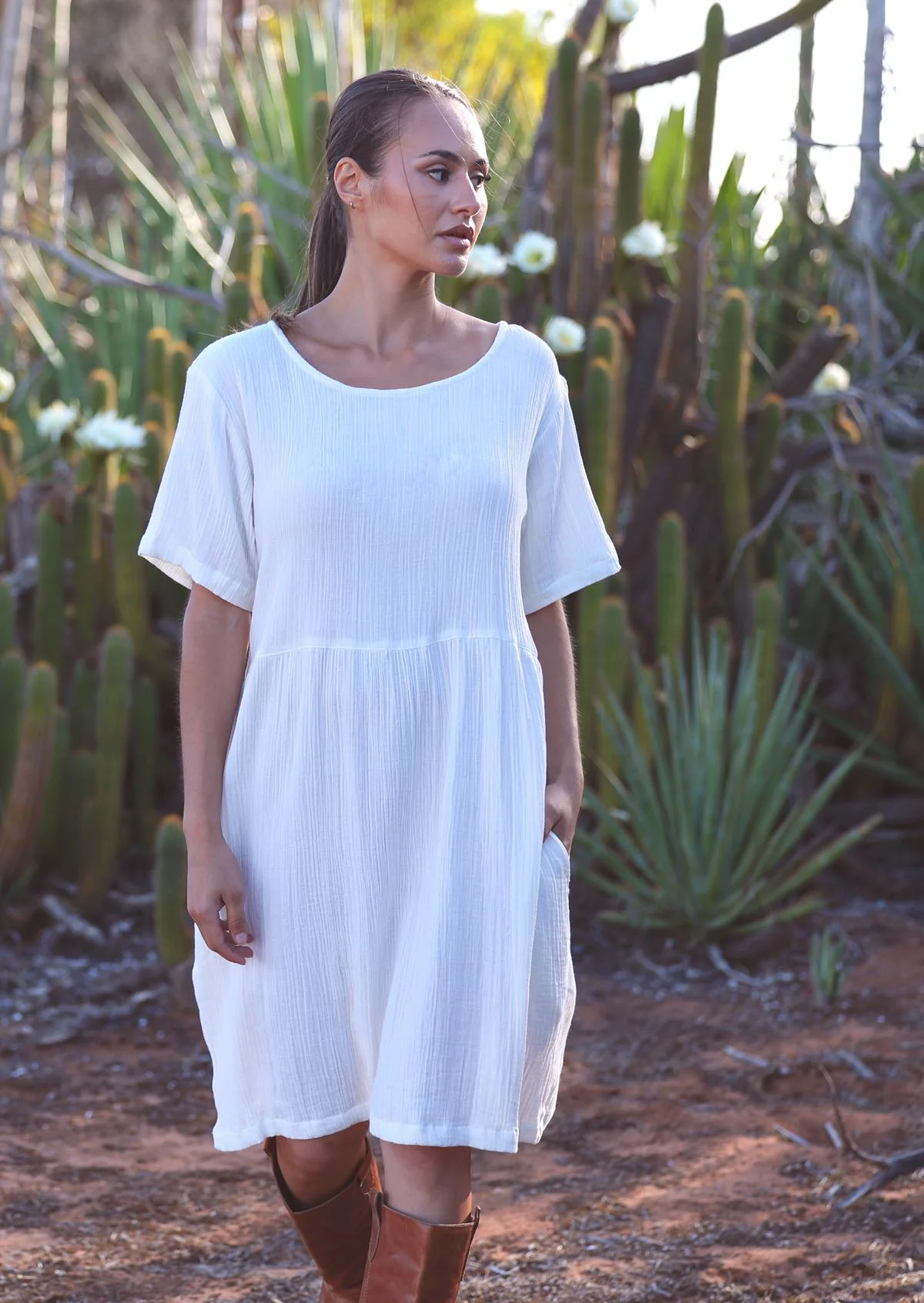 Mabel Dress Natural White - Ysert