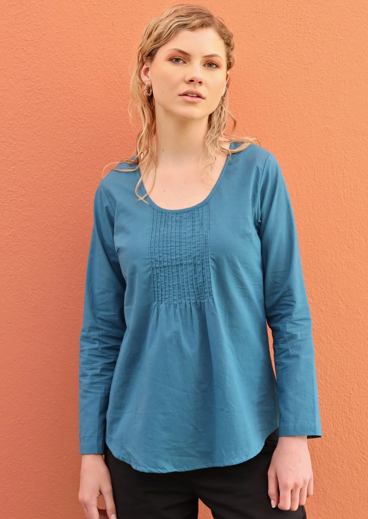 Tulsi Long Sleeve Top Corsair Blue - Ysert