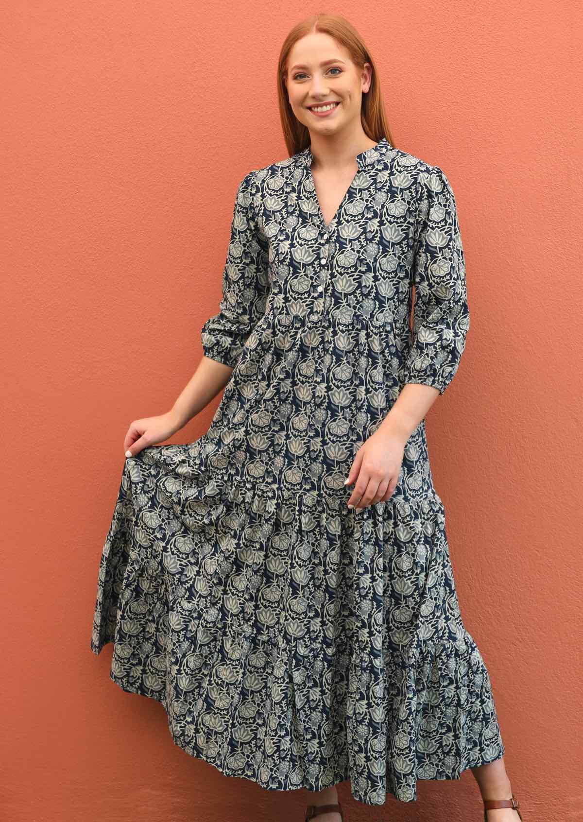 Indigo Tiered Maxi Dress - Ysert