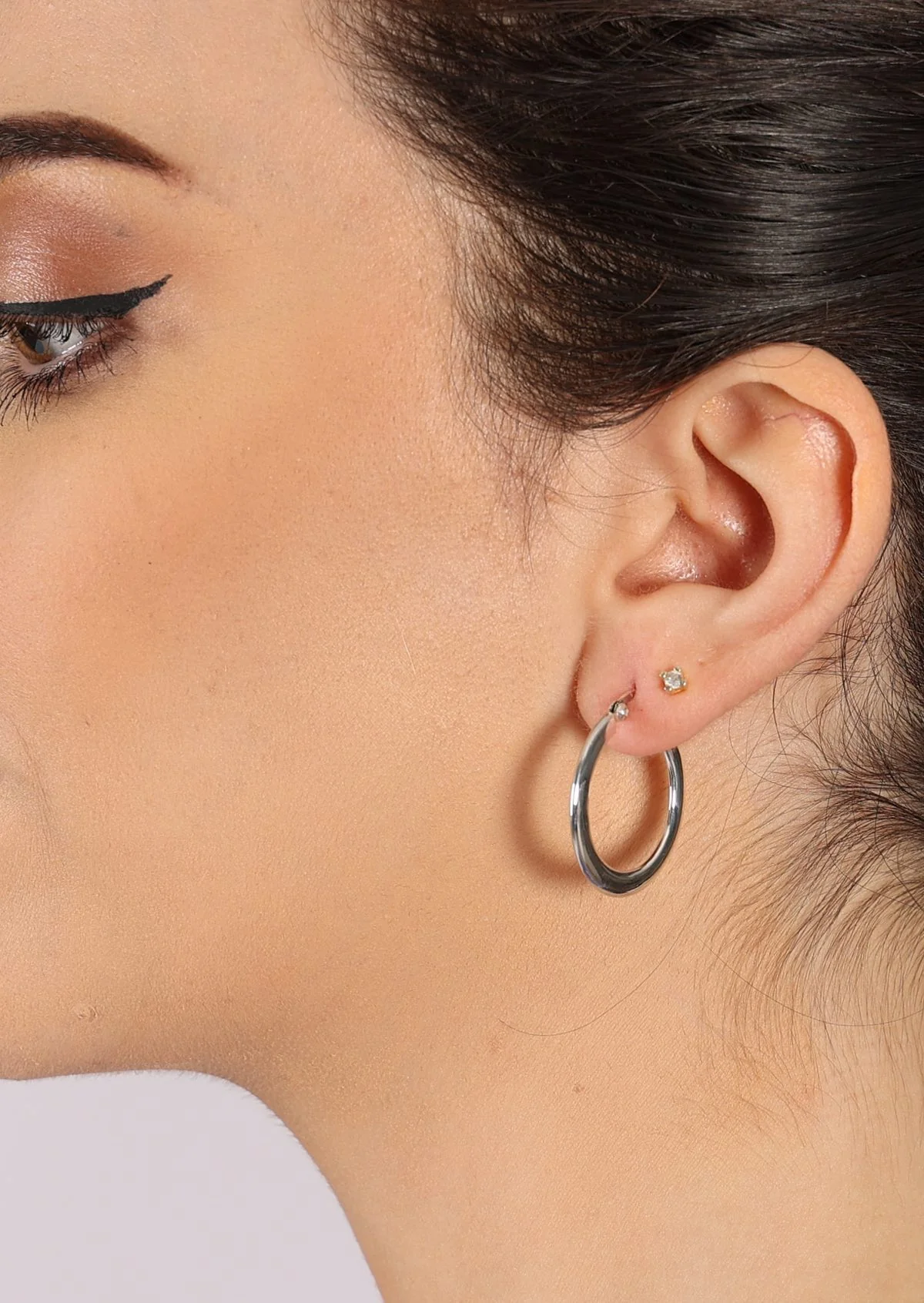 Broad Silver Hoop Earrings - Ysert