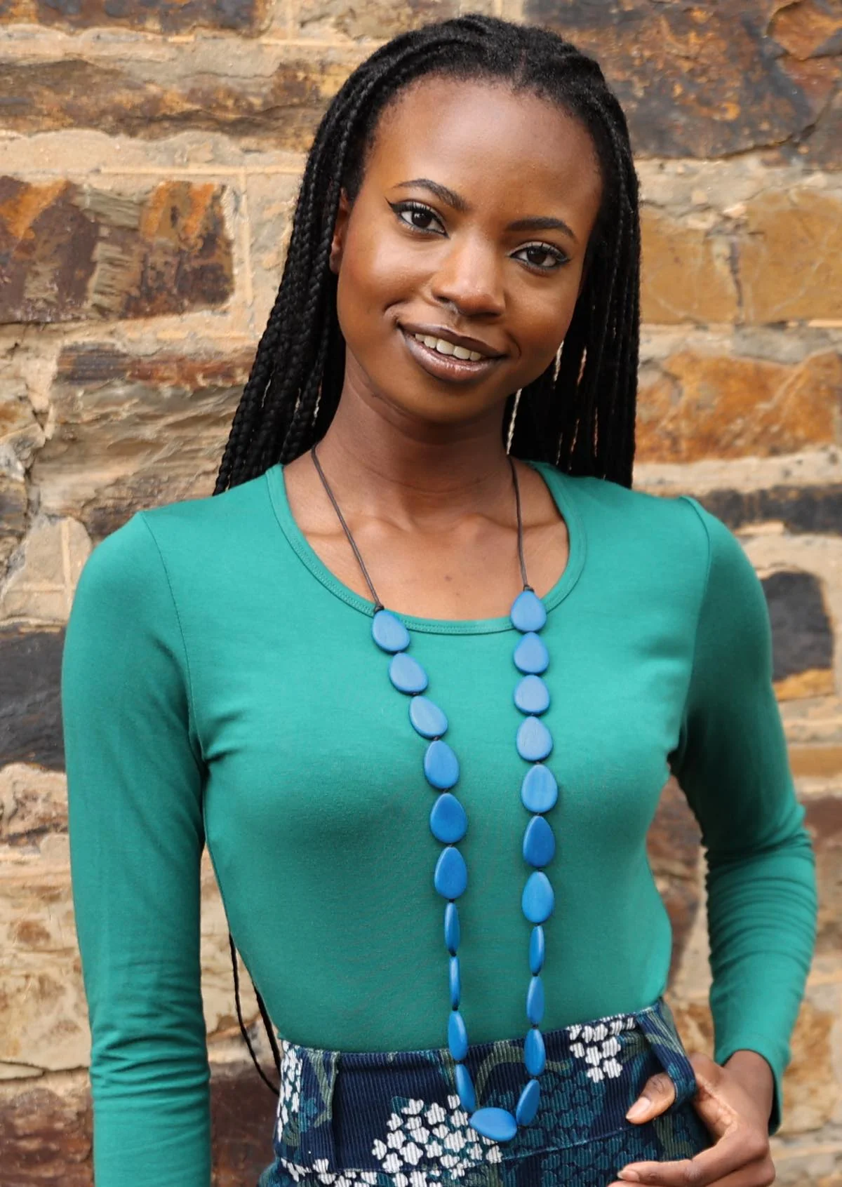Layla Long Necklace Denim Blue - Ysert