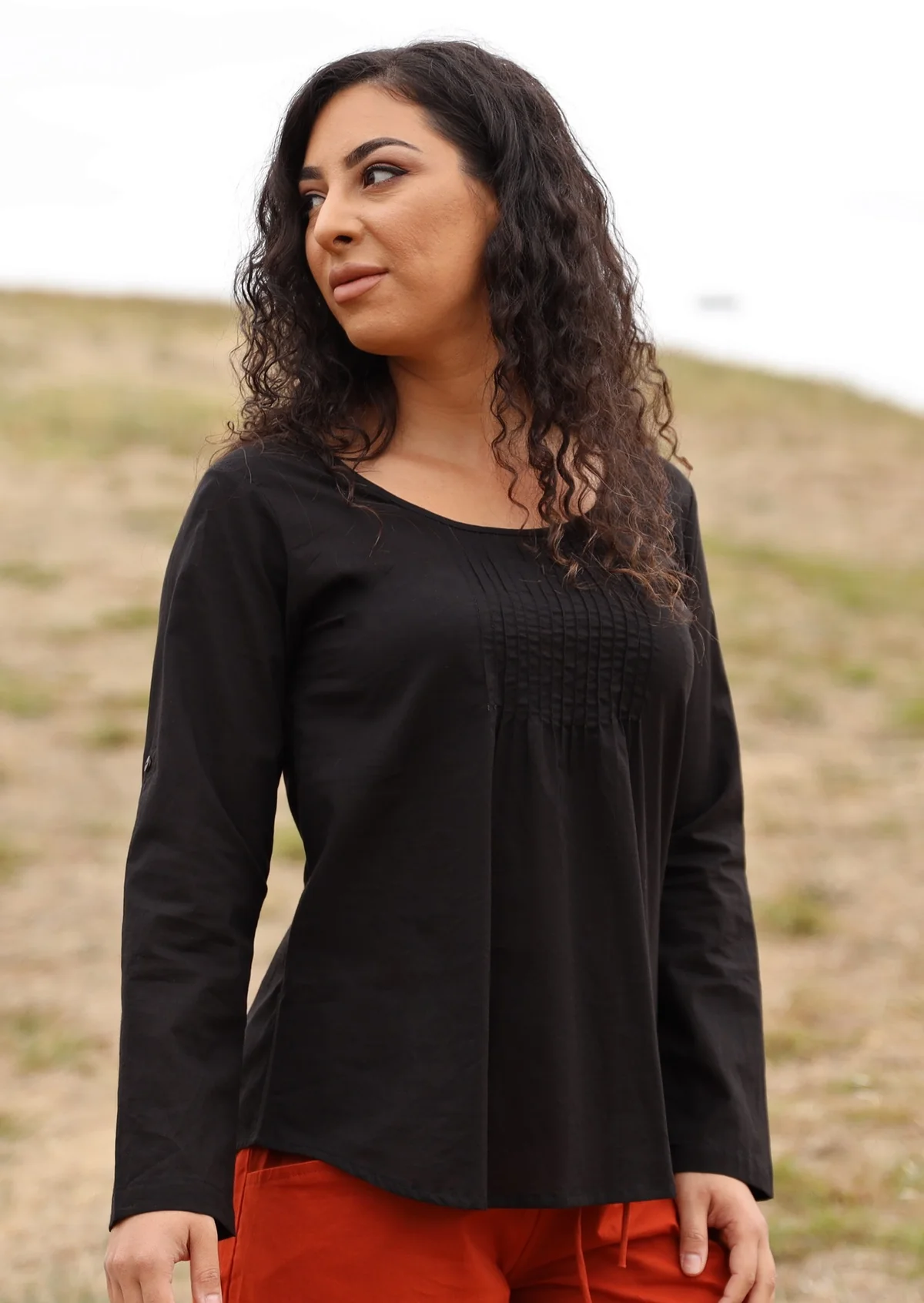 Tulsi Long Sleeve Top Black - Ysert