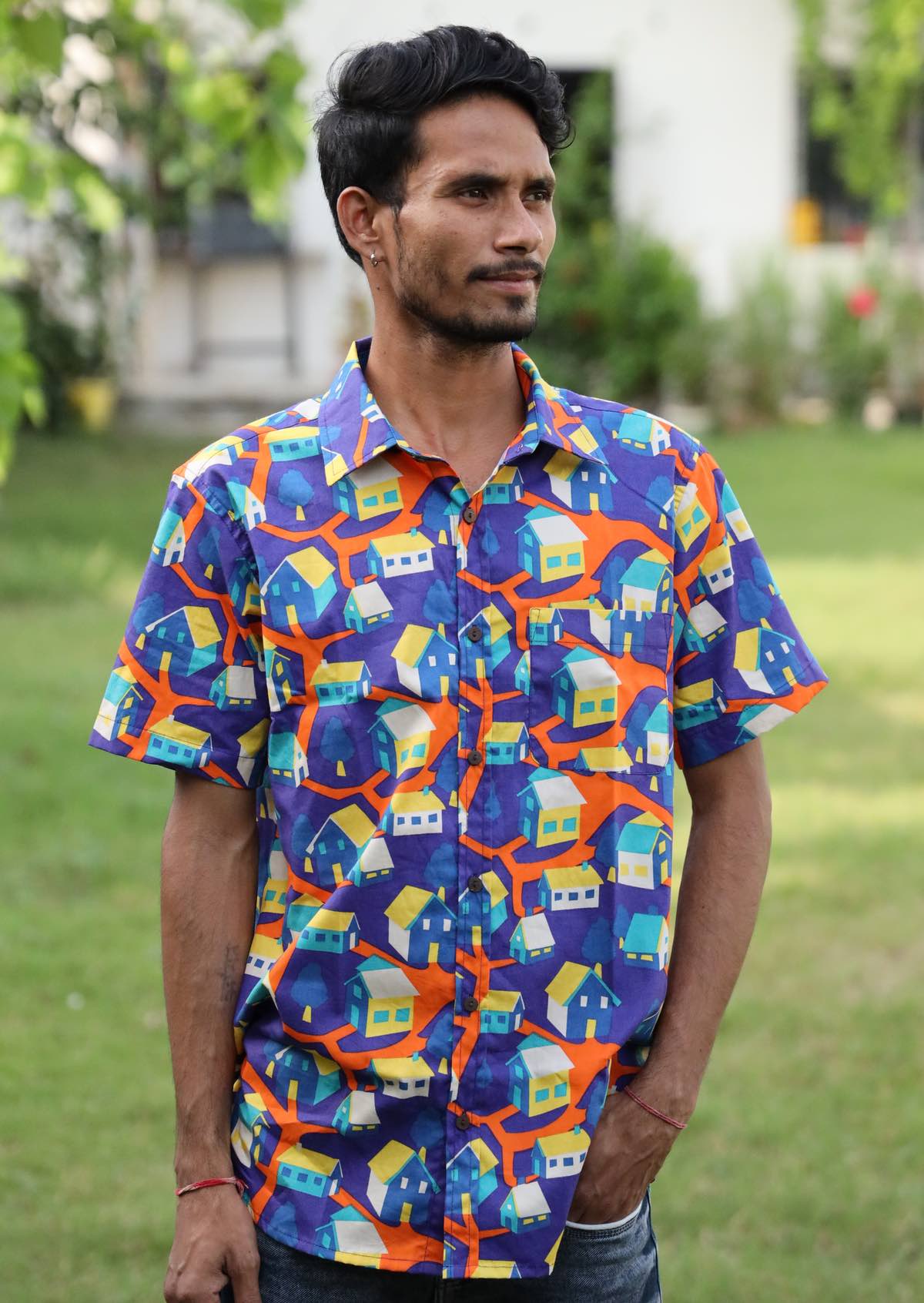 Men's Cotton Shirt Around the Houses - Ysert