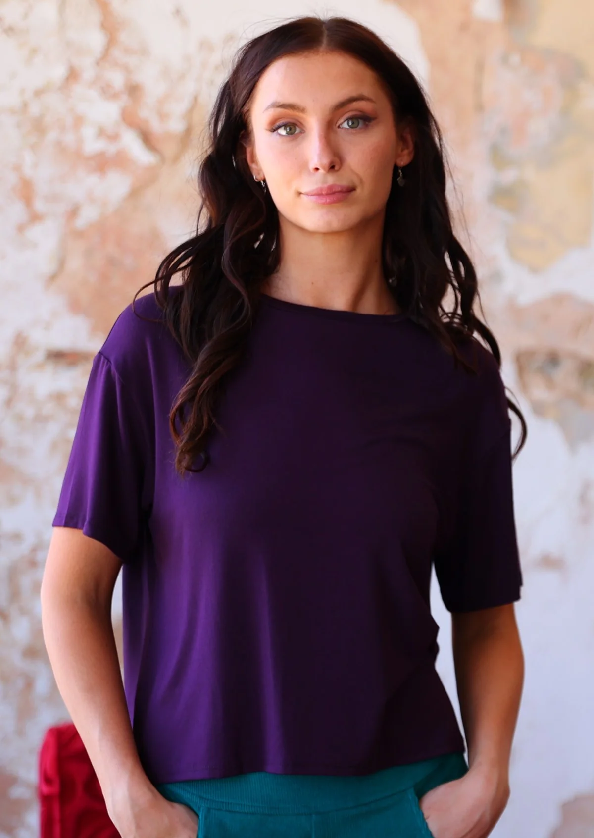 Boxy T-shirt Dark Purple - Ysert