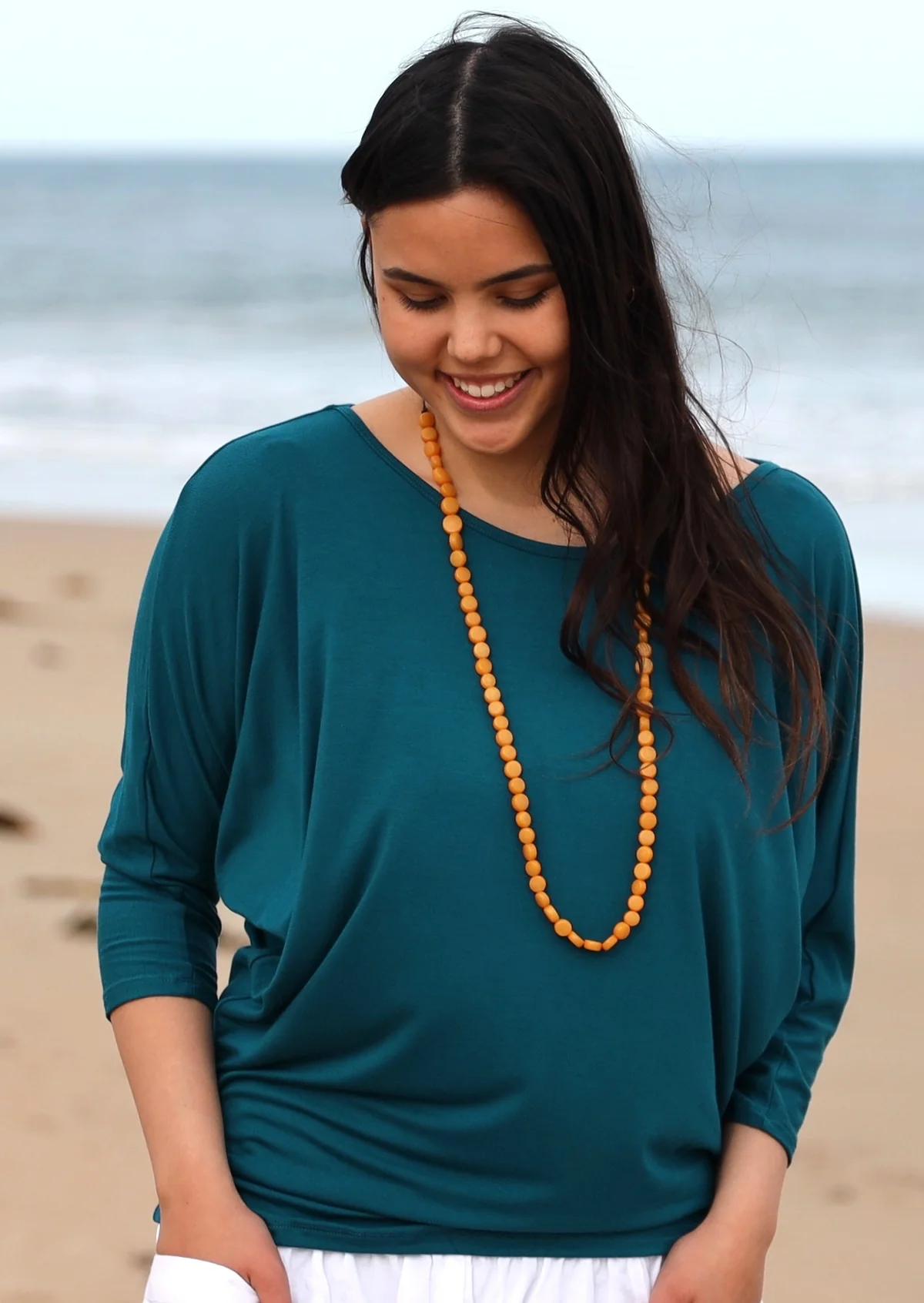 3/4 Sleeve Batwing Top Teal - Ysert