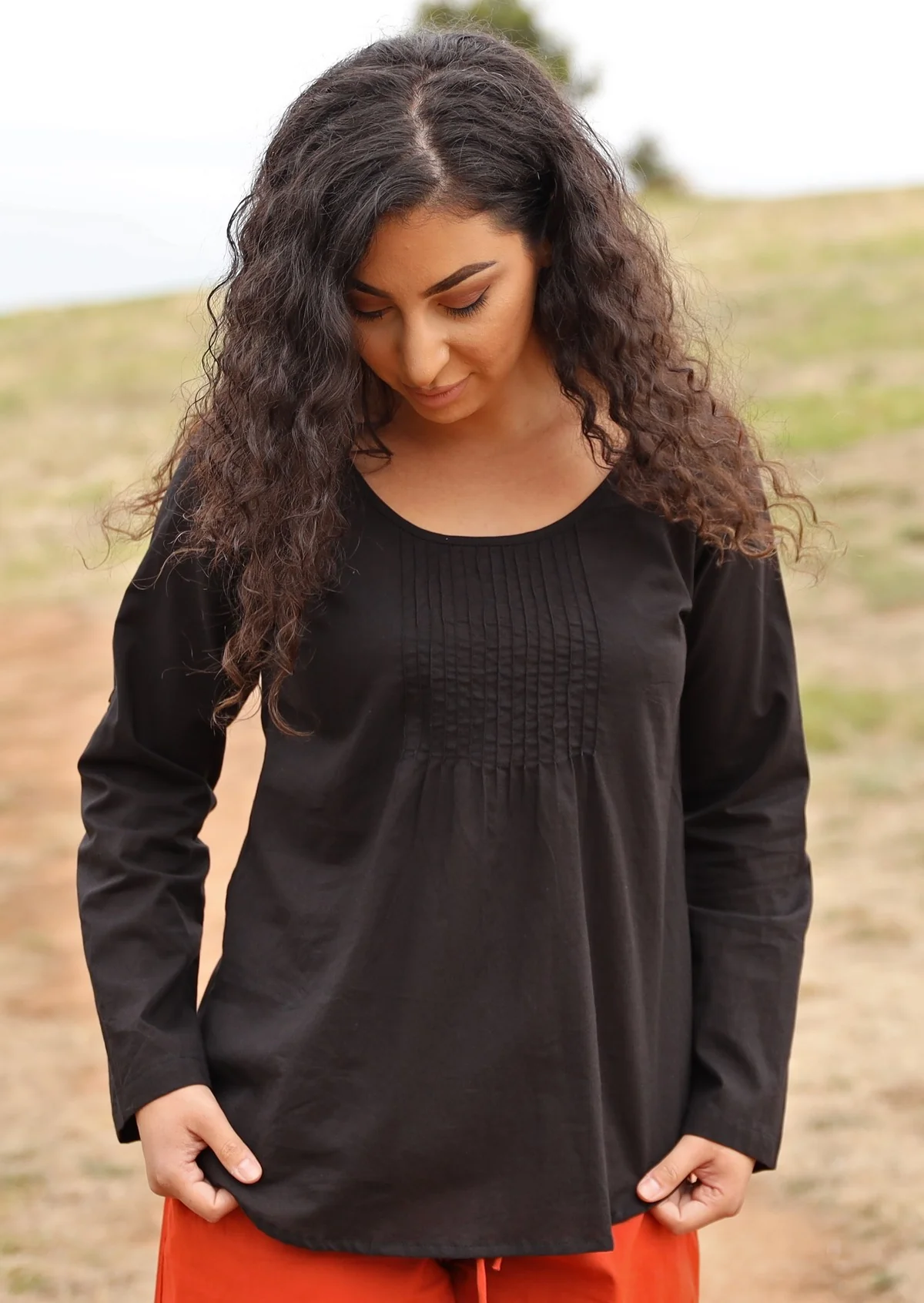 Tulsi Long Sleeve Top Black - Ysert