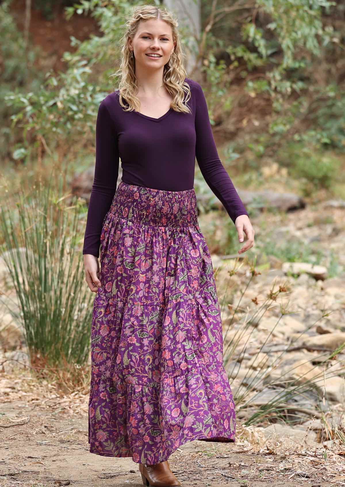 Dawn Maxi Skirt Amethyst - Ysert